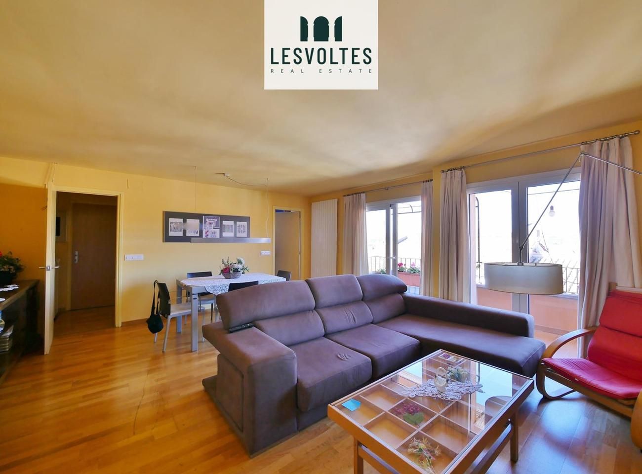 Wohnzimmer von Dachboden zum verkauf in La Bisbal d'Empordà mit Heizung, Parkett und Terrasse