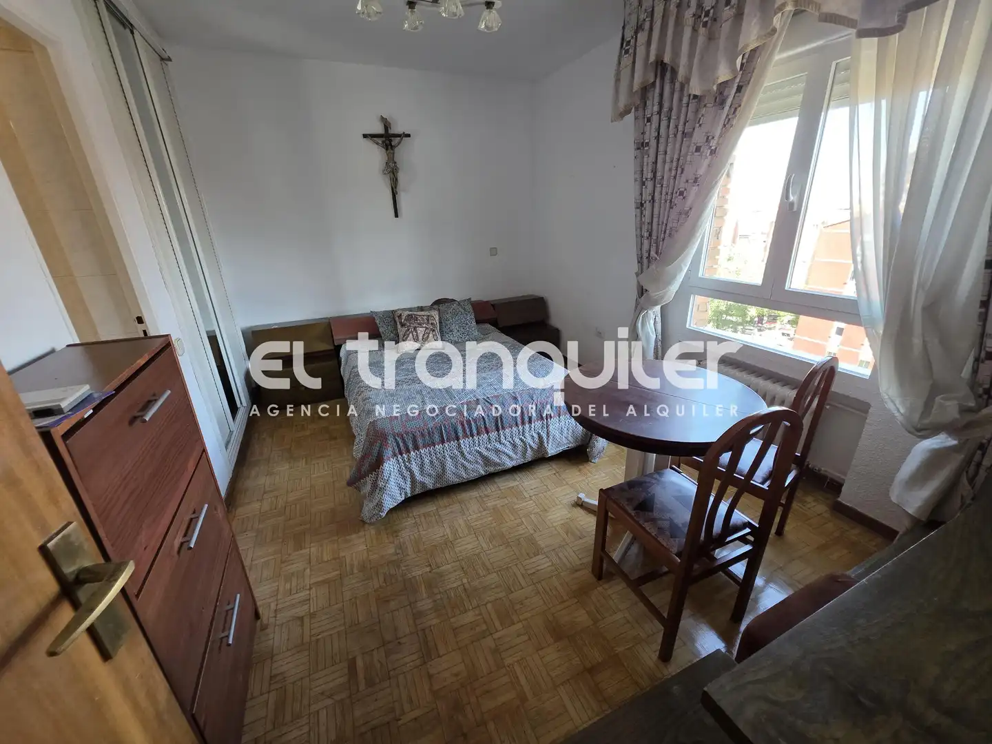Bedroom of Flat for rent in Madrid  with Air Conditioner, Parquet flooring and Terrace