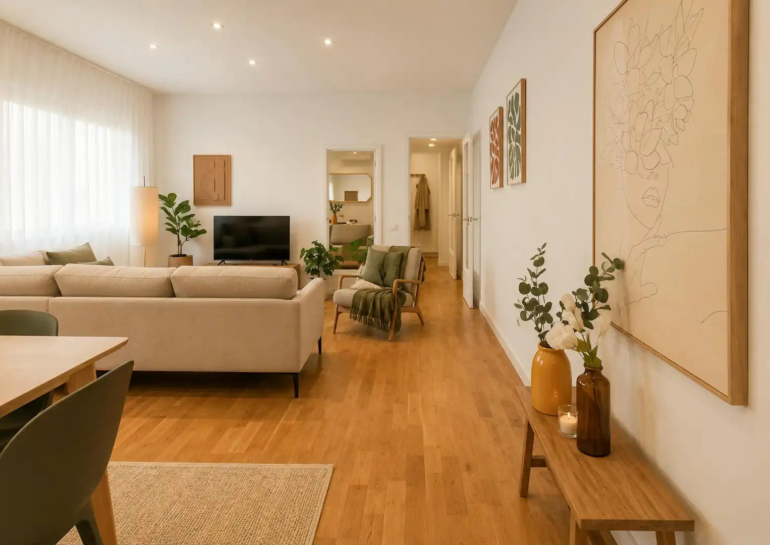 Living room of Flat for rent in Barcelona  with Air Conditioner, Heating and Furnished