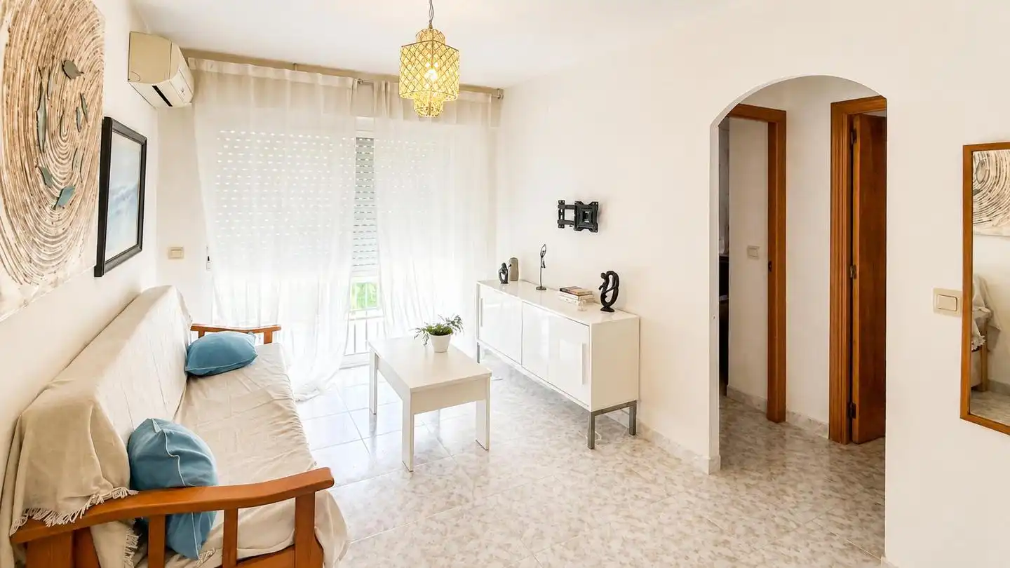 Living room of Flat for sale in Santa Pola  with Terrace, Swimming Pool and Furnished