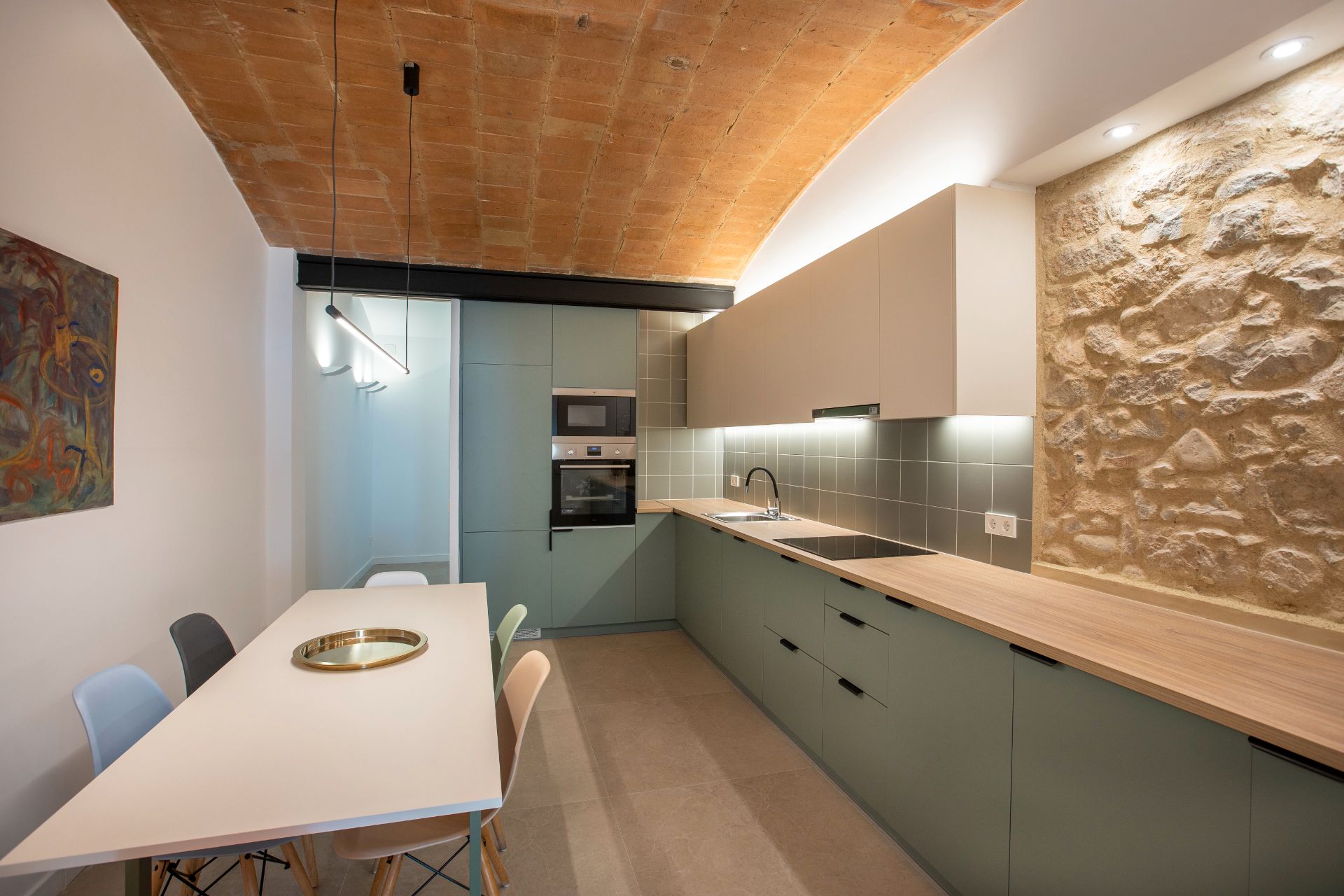 Kitchen of Single-family semi-detached for sale in Girona Capital  with Air Conditioner, Heating and Parquet flooring