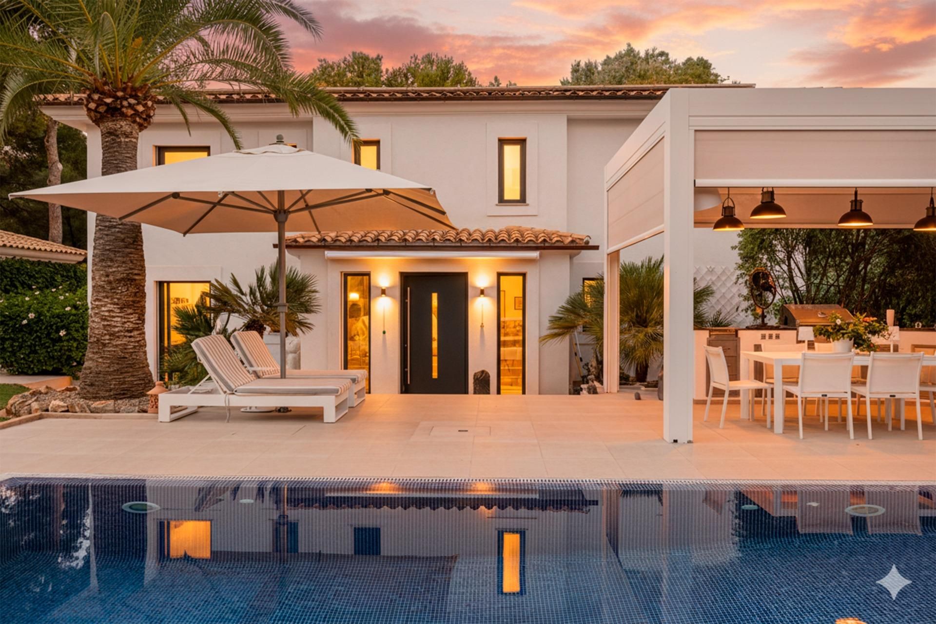 Vista exterior de Casa o xalet en venda en Calvià amb Aire condicionat, Jardí privat i Terrassa