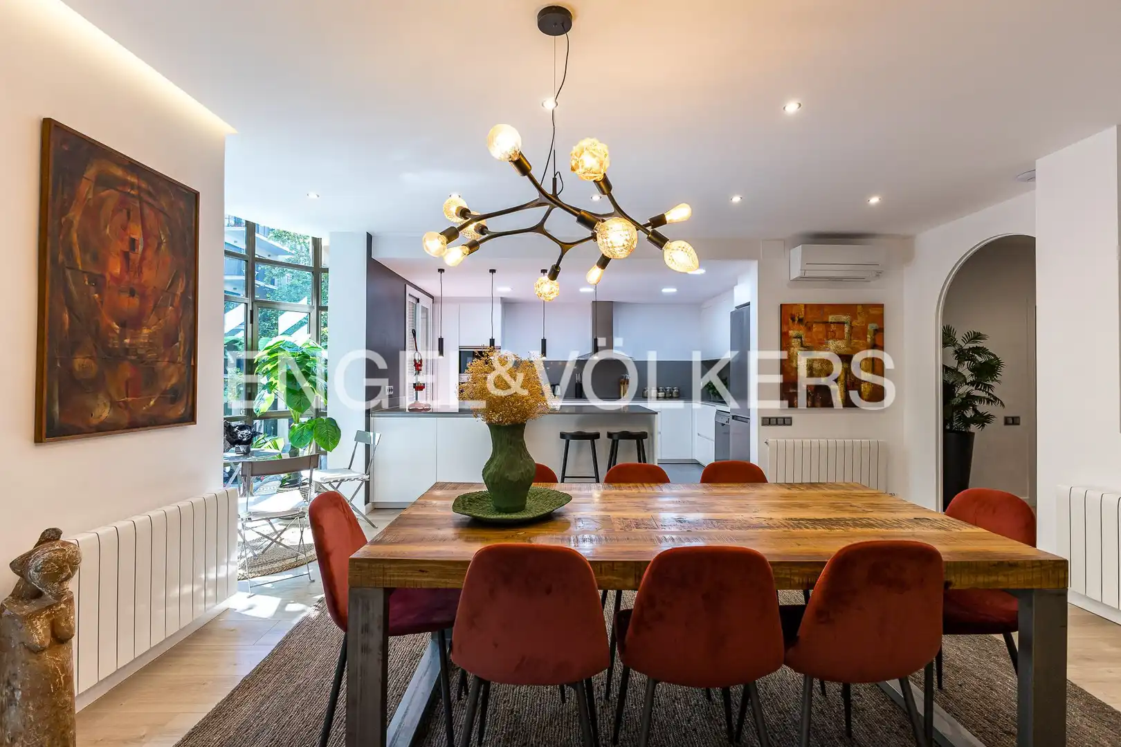 Dining room of Flat for rent in Barcelona  with Air Conditioner, Heating and Private garden