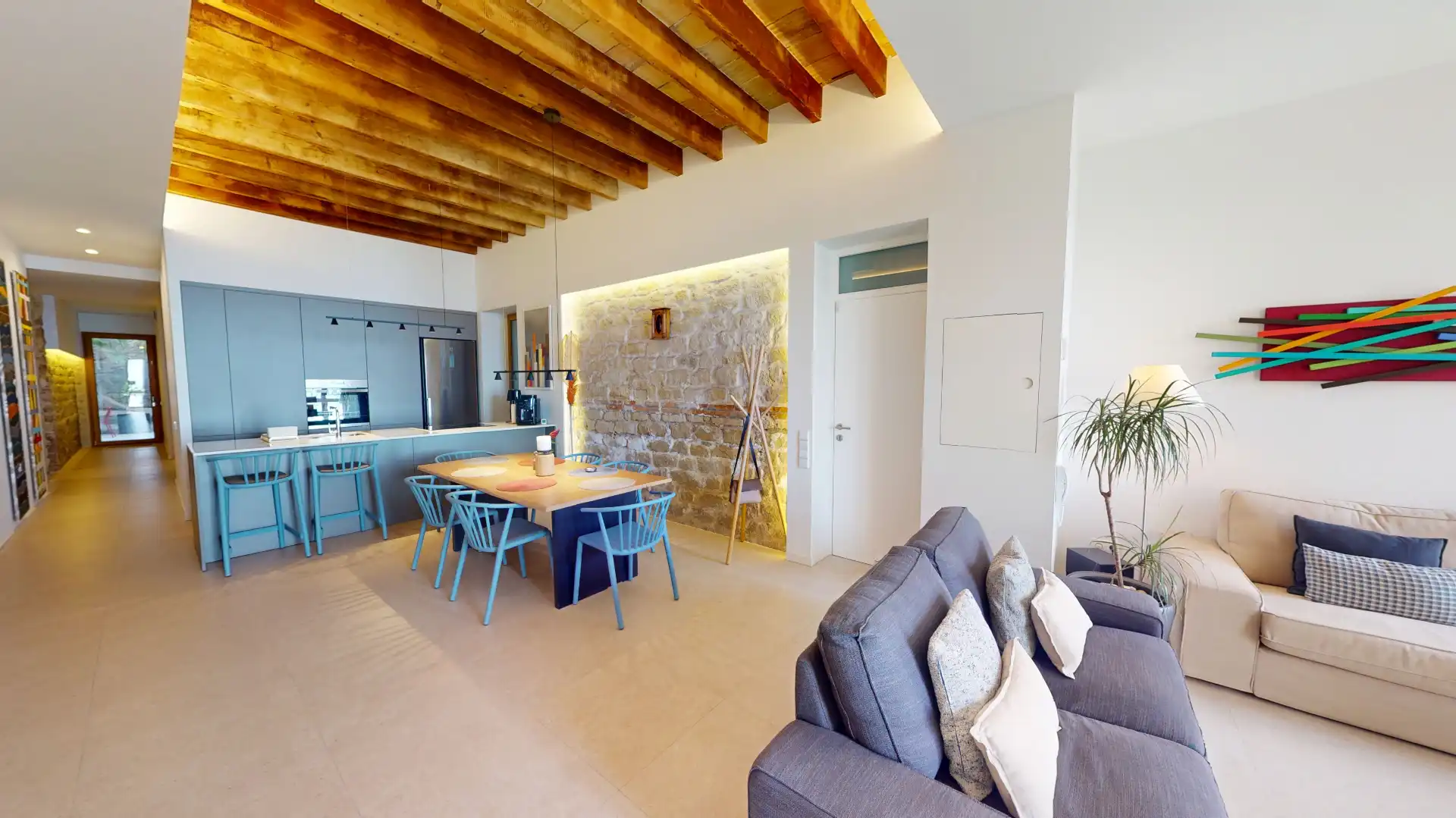 Wohnzimmer von Wohnung zum Verkauf in Alicante / Alacant mit Klimaanlage, Privatgarten und Abstellraum