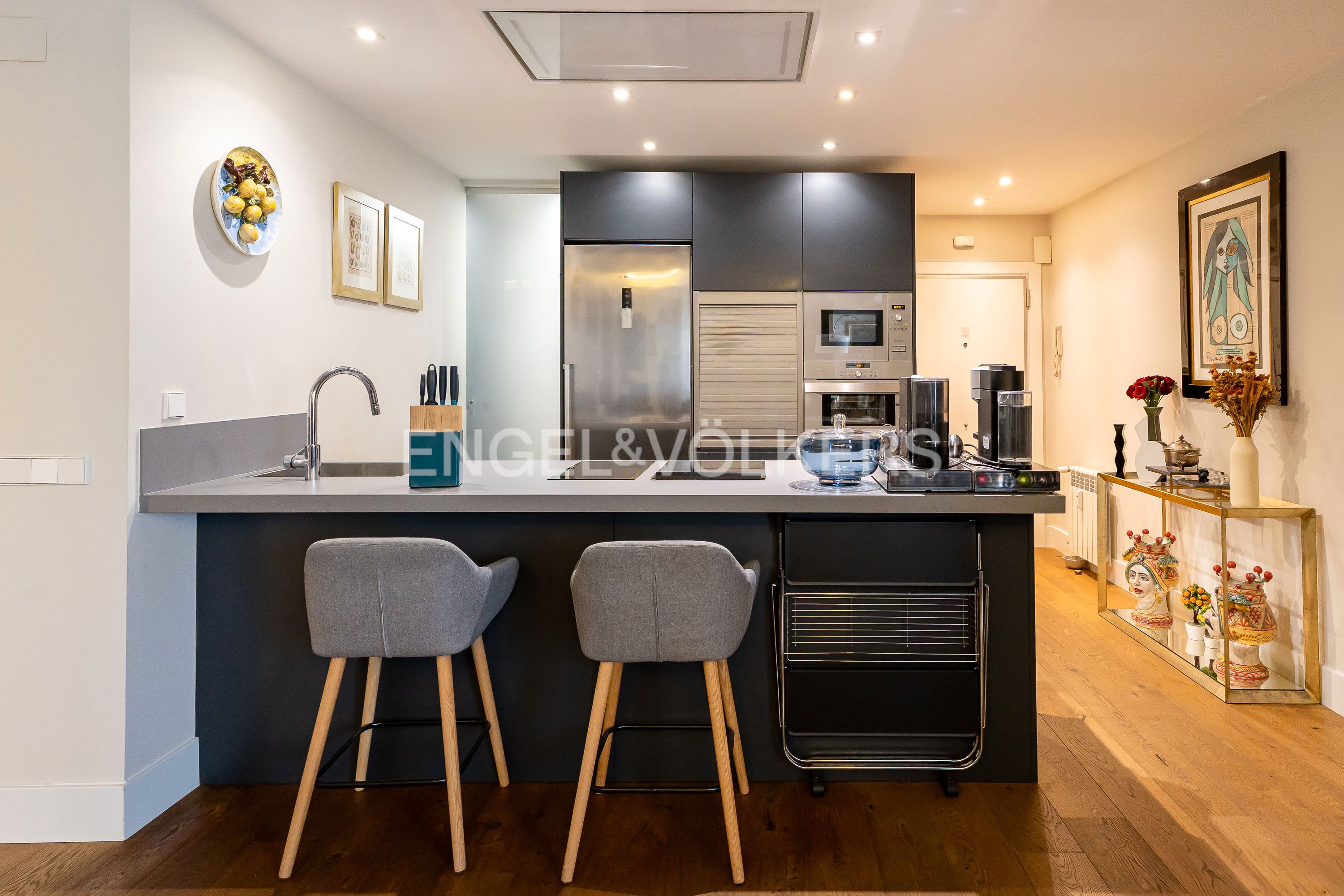 Kitchen of Apartment for sale in  Madrid Capital  with Air Conditioner and Heating