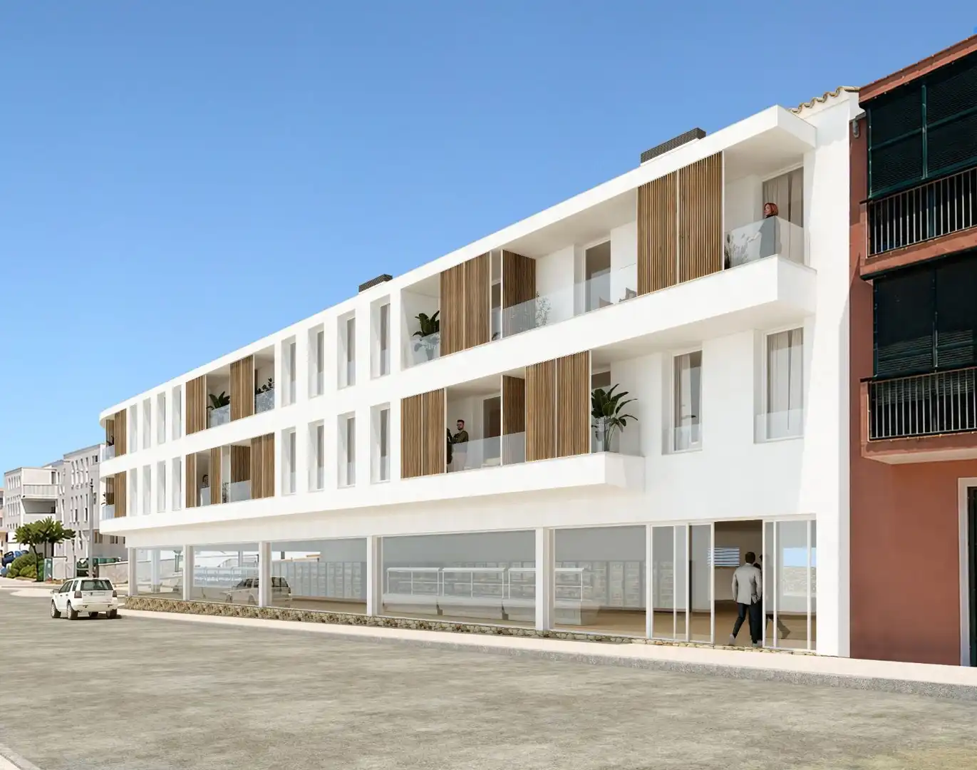 Vista exterior de Pis en venda en Es Mercadal amb Aire condicionat, Terrassa i Piscina comunitària