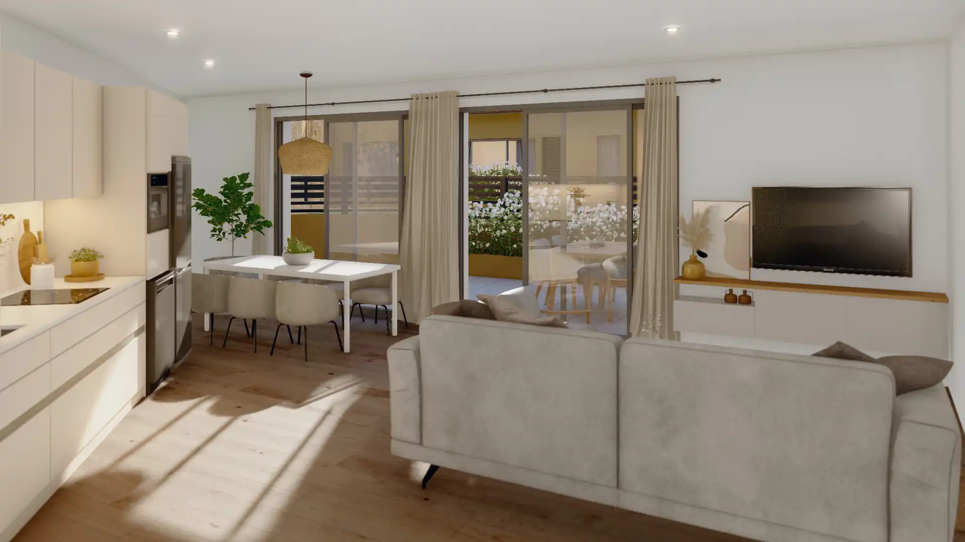 Sala de estar de Dúplex en venta en Sant Feliu de Guíxols con Aire acondicionado, Calefacción y Parquet