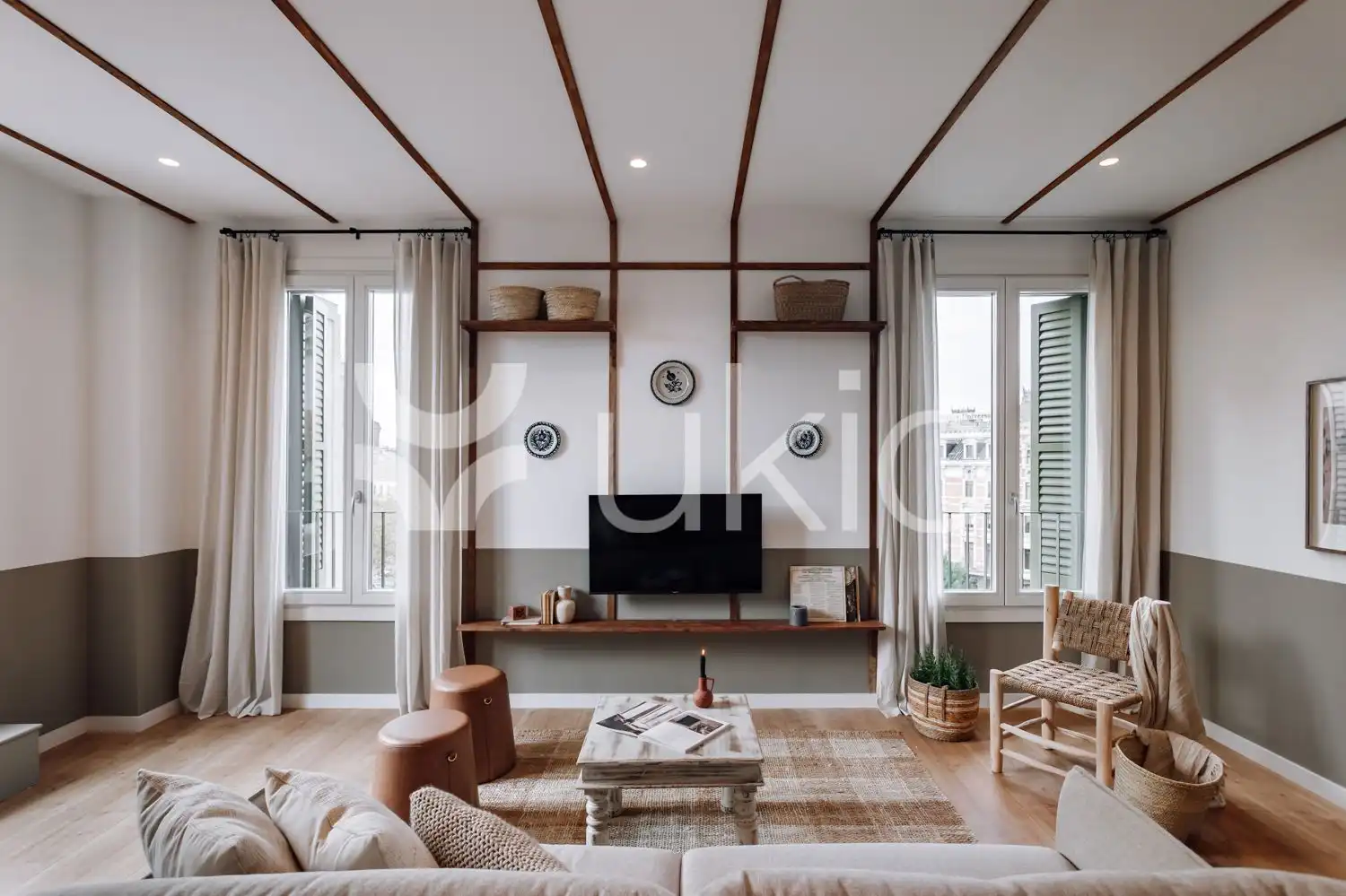 Sala d'estar de Apartament de lloguer en Barcelona amb Aire condicionat, Moblat i Forn