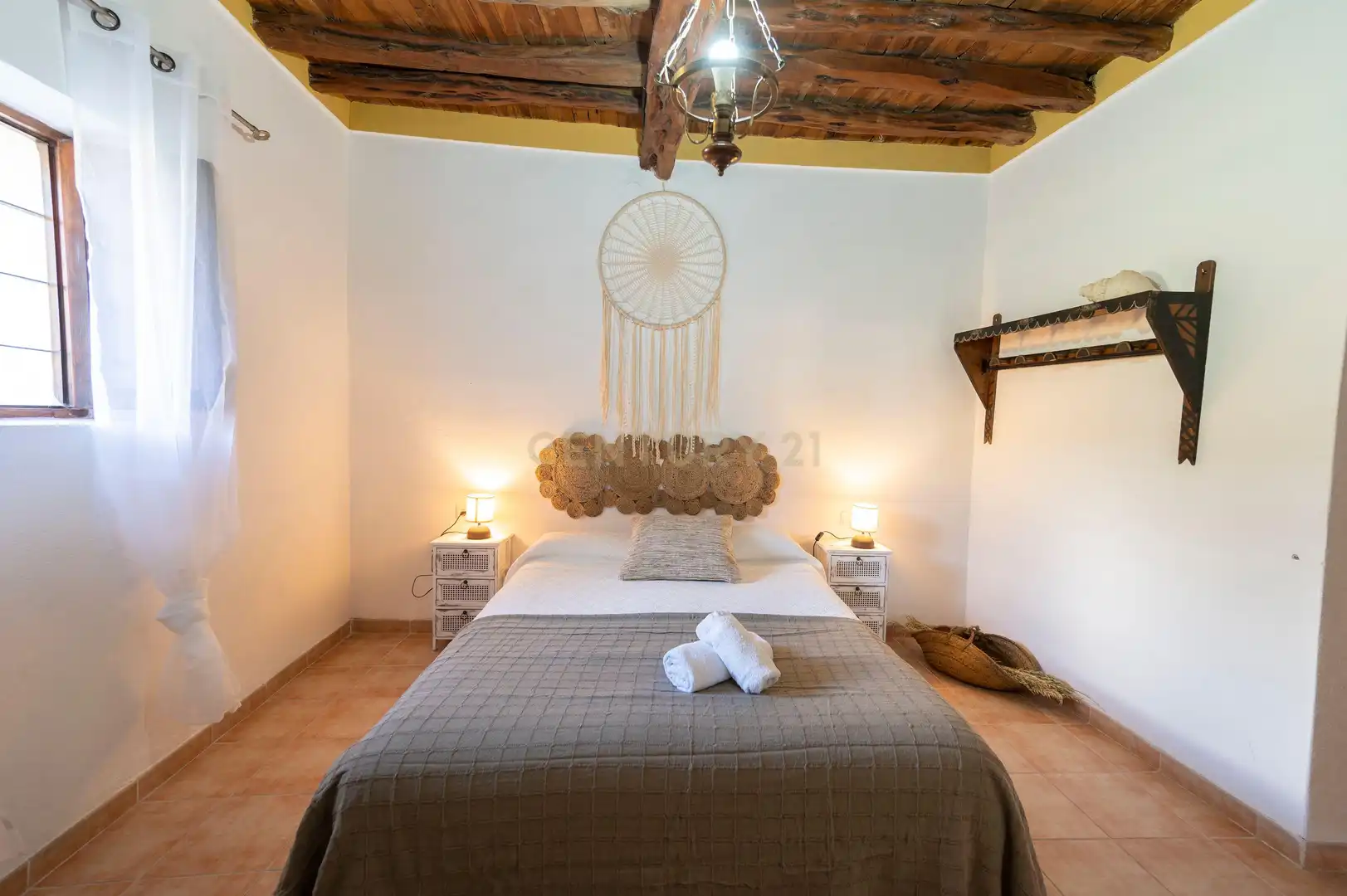 Schlafzimmer von Haus oder Chalet zur Miete in Sant Josep de sa Talaia mit Klimaanlage, Privatgarten und Möbliert