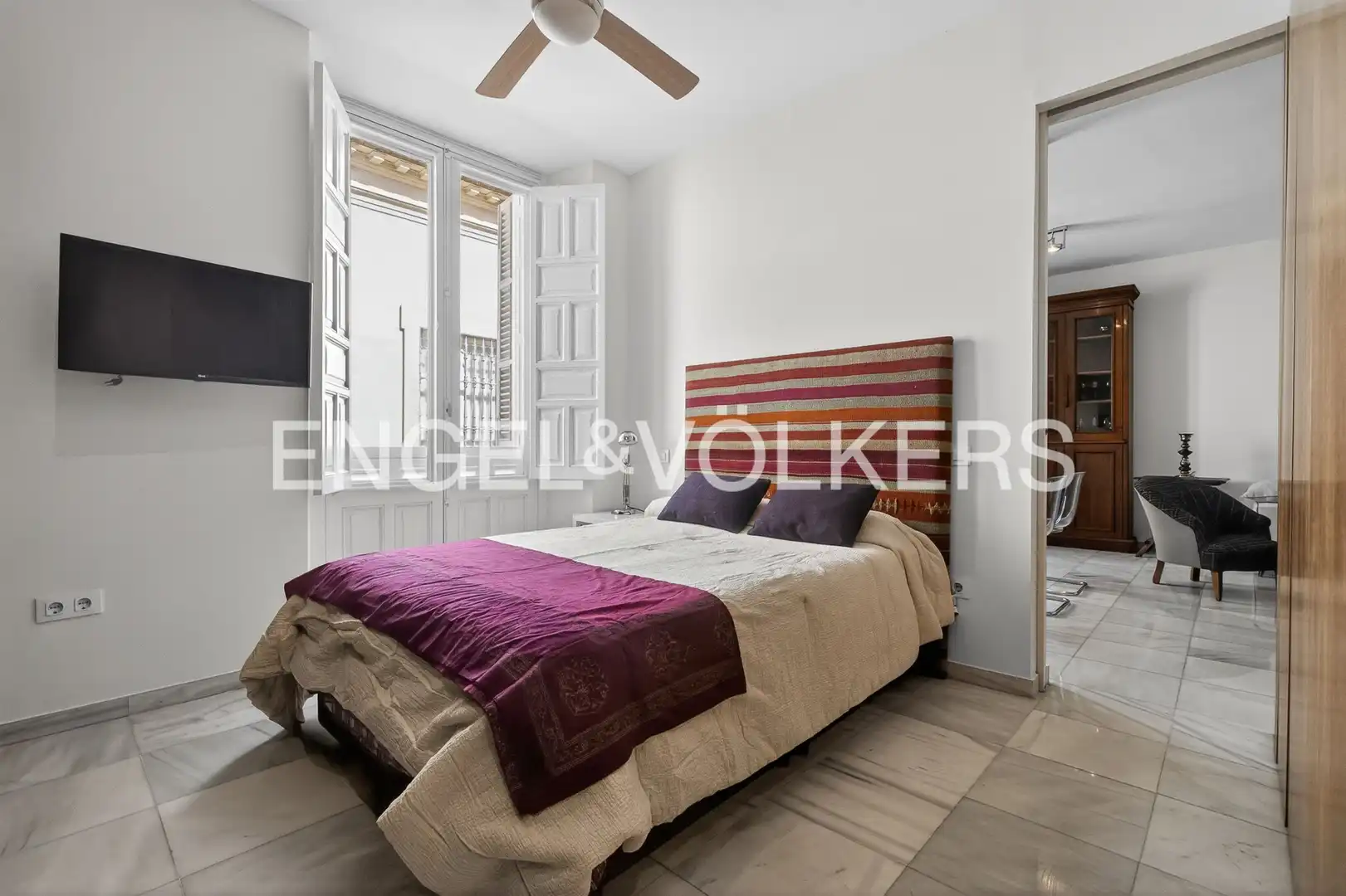 Schlafzimmer von Wohnungen zur Miete in Sevilla mit Klimaanlage, Heizung und Balkon