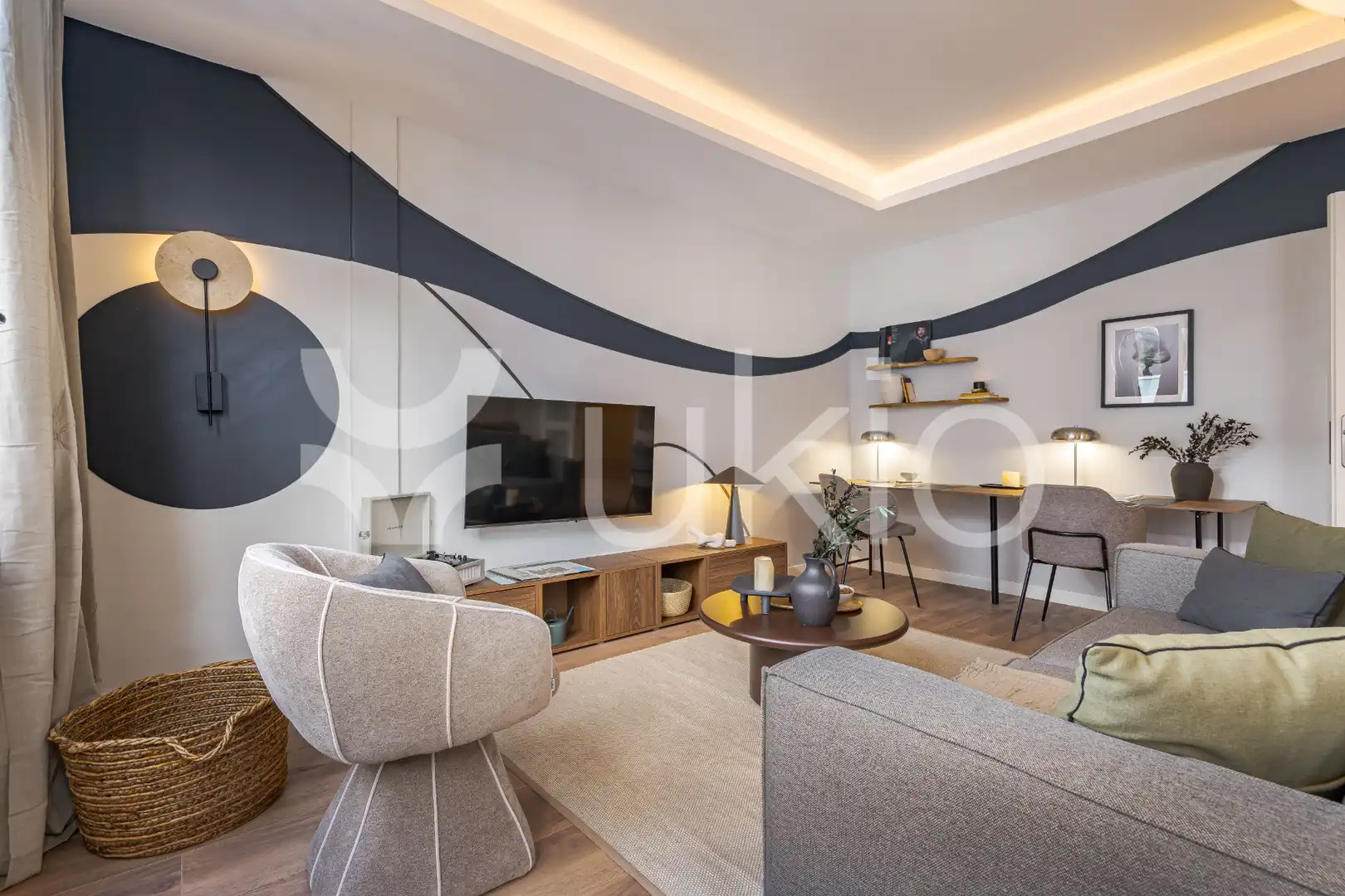 Sala de estar de Apartamento de alquiler en Madrid con Aire acondicionado, Calefacción y Amueblado