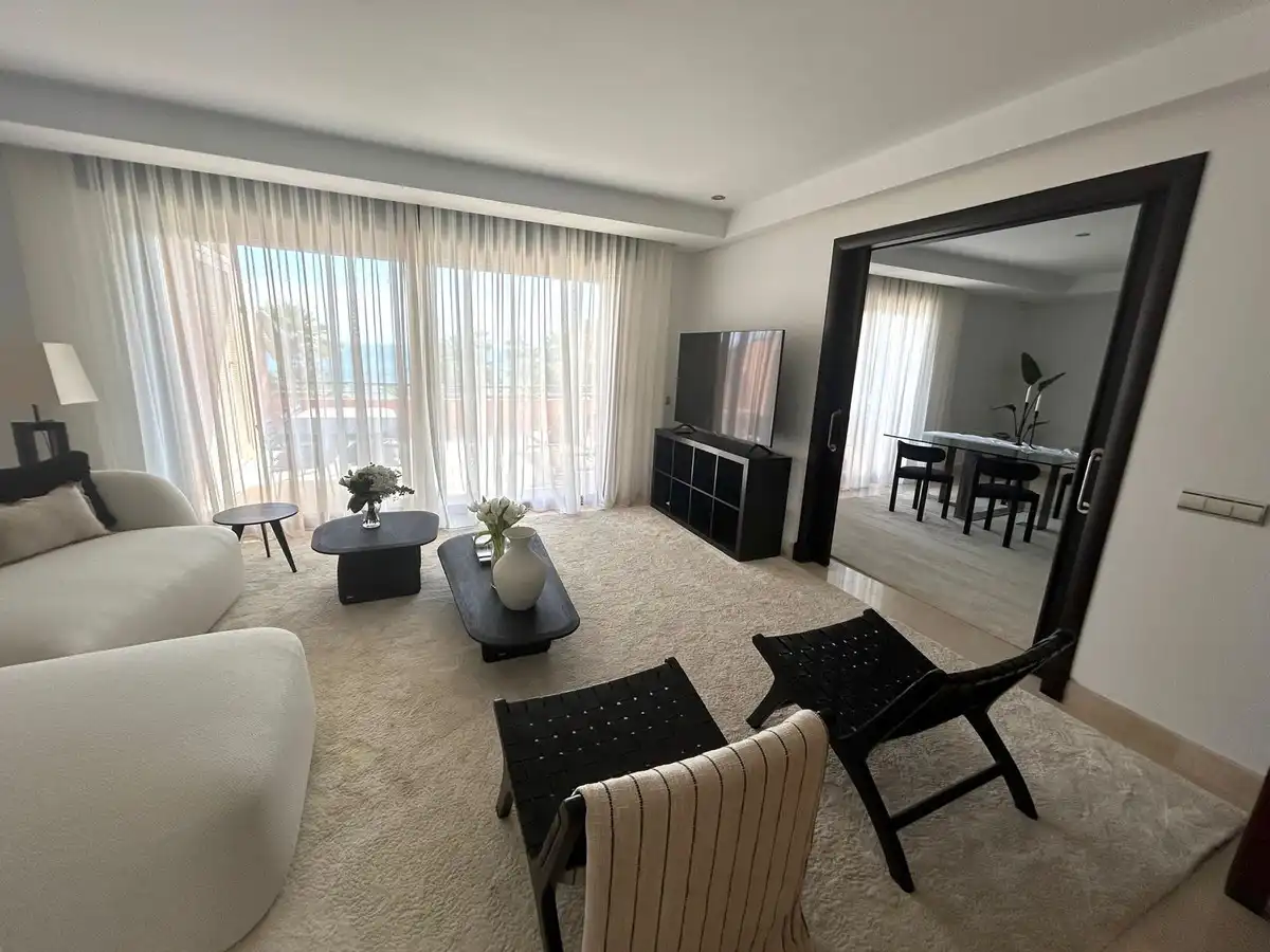 Living room of Duplexes for rent in Marbella  with Air Conditioner, Terrace and Furnished