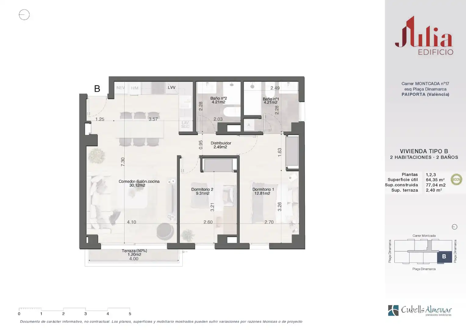 Appartement neuf avec terrasse à vendre à Carrer Montcada 19