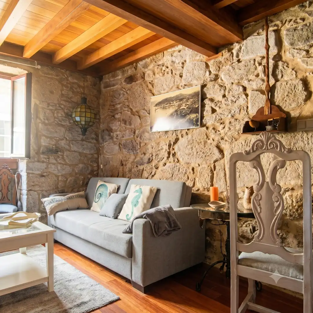 Sala de estar de Casa o chalet en venta en Muros con Amueblado