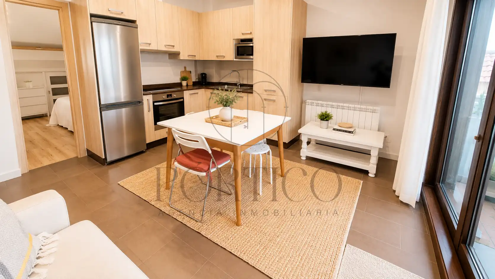 Cocina de Ático de alquiler en A Guarda   con Calefacción, Terraza y Amueblado