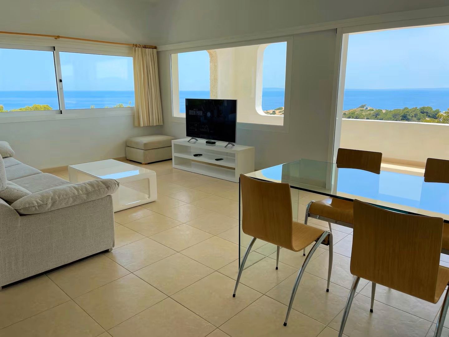Living room of Flat to rent in Santa Eulària des Riu  with Air Conditioner, Furnished and TV