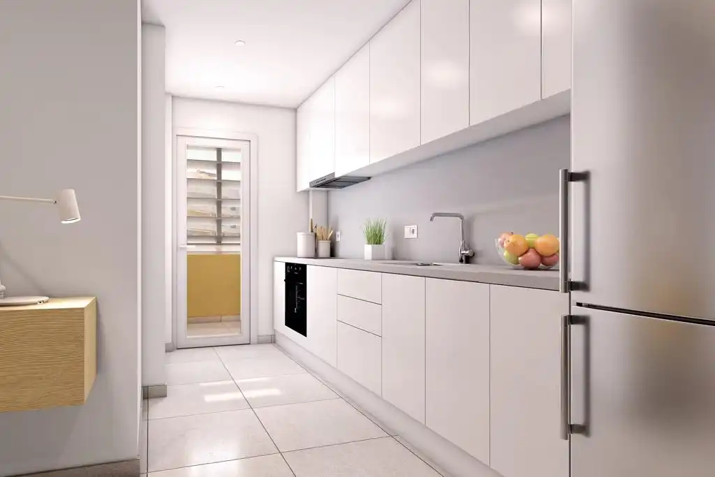 Cocina de Apartamento en venta en La Manga del Mar Menor con Jardín privado, Terraza y Piscina