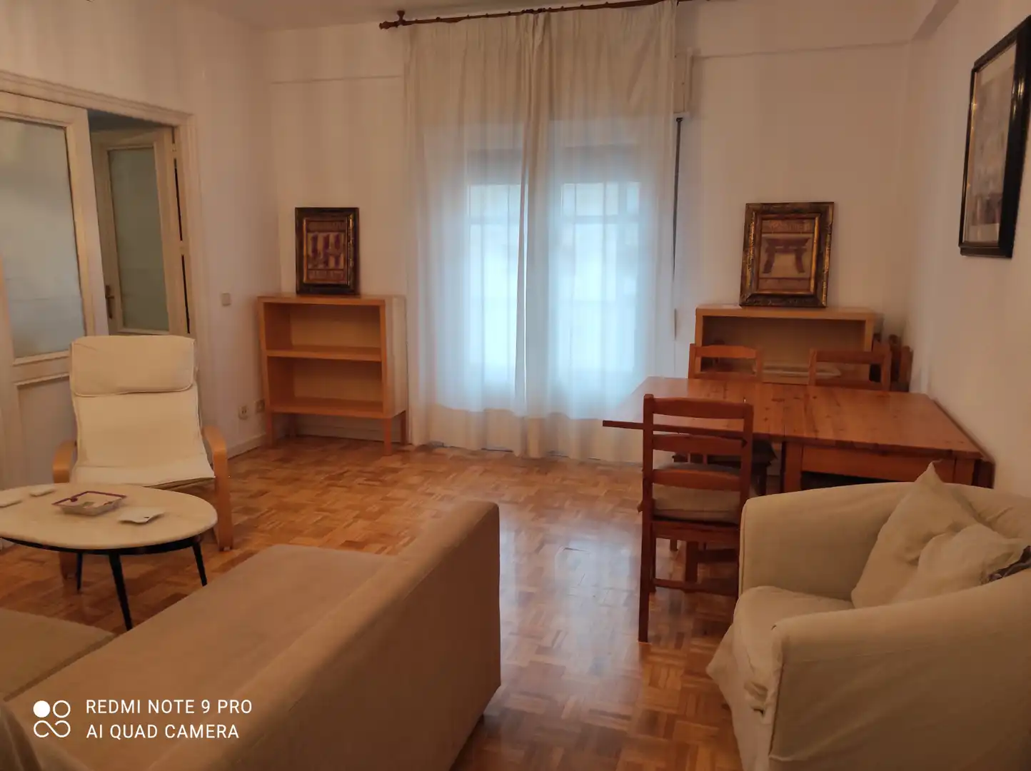 Sala de estar de Piso de alquiler en Madrid con Calefacción, Parquet y Terraza