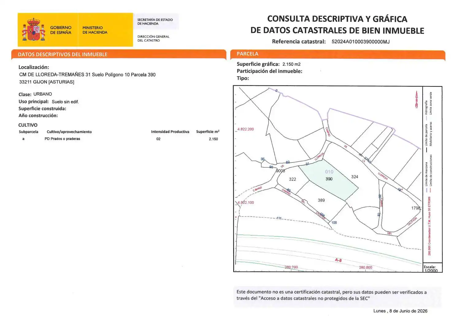 Finca rústica en venta en Tremañes