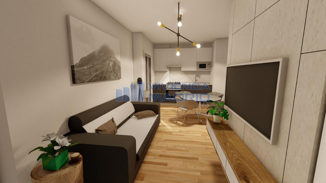 Sala d'estar de Pis en venda en  Madrid Capital amb Calefacció, Parquet i Terrassa