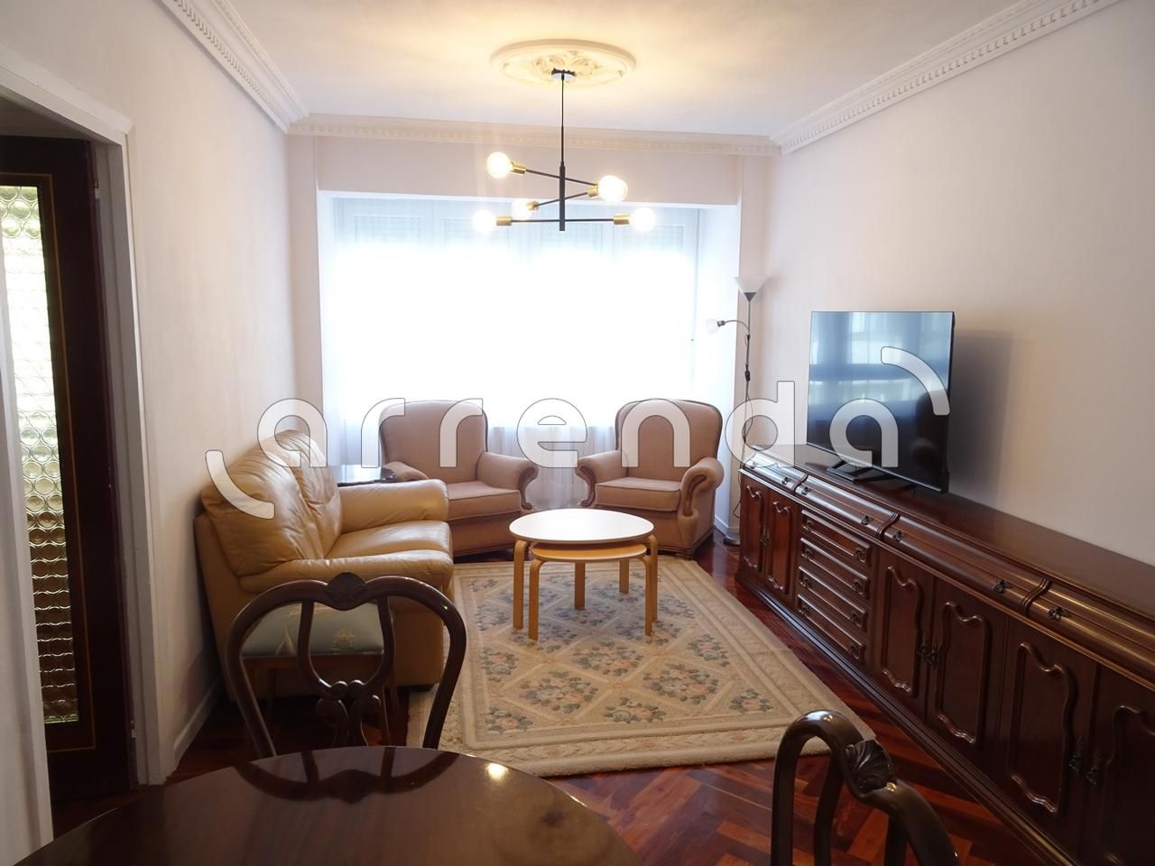 Living room of Flat to rent in Santander  with Heating, Parquet flooring and Furnished
