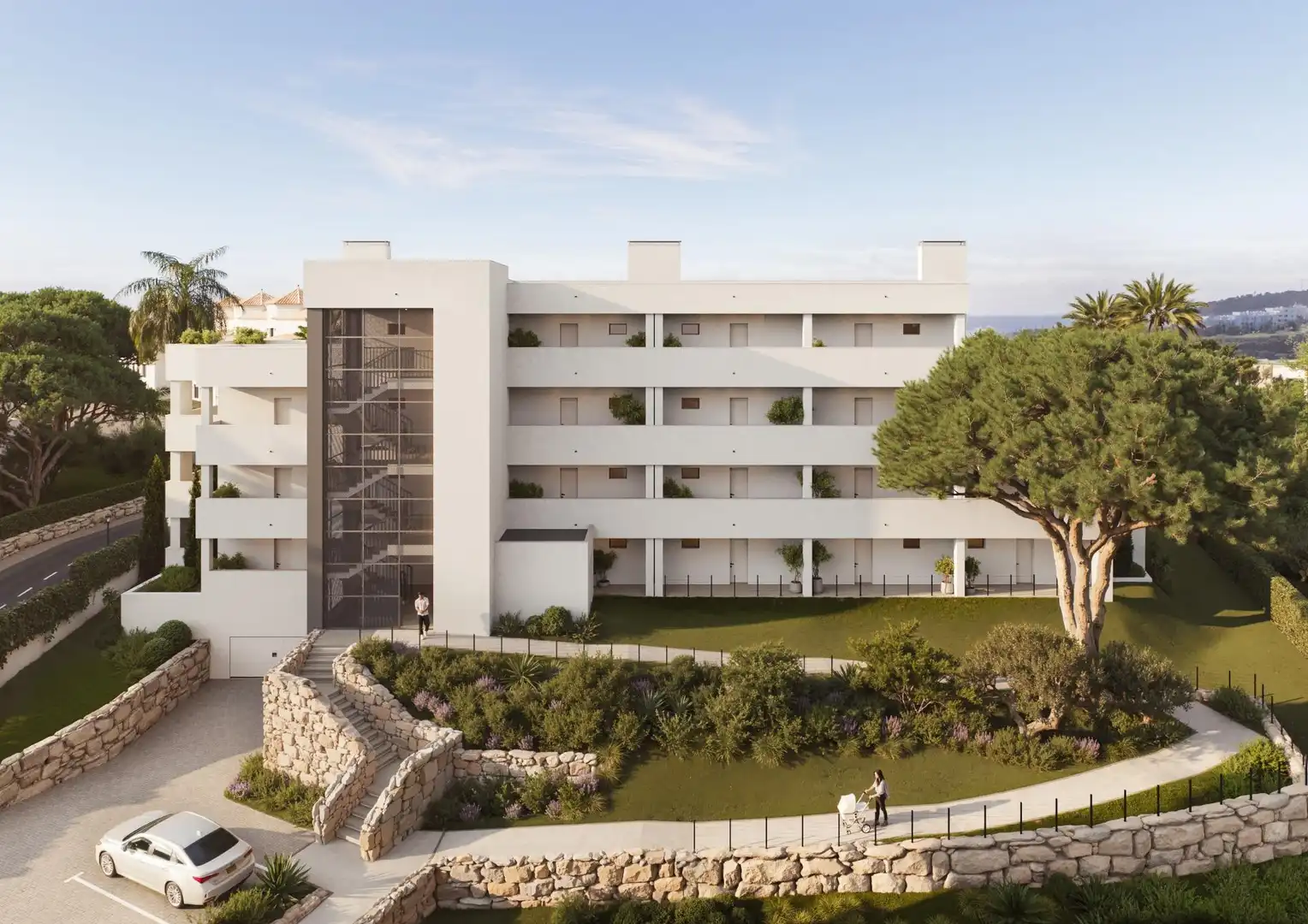 Vista exterior de Pis en venda en Manilva amb Aire condicionat, Terrassa i Piscina comunitària
