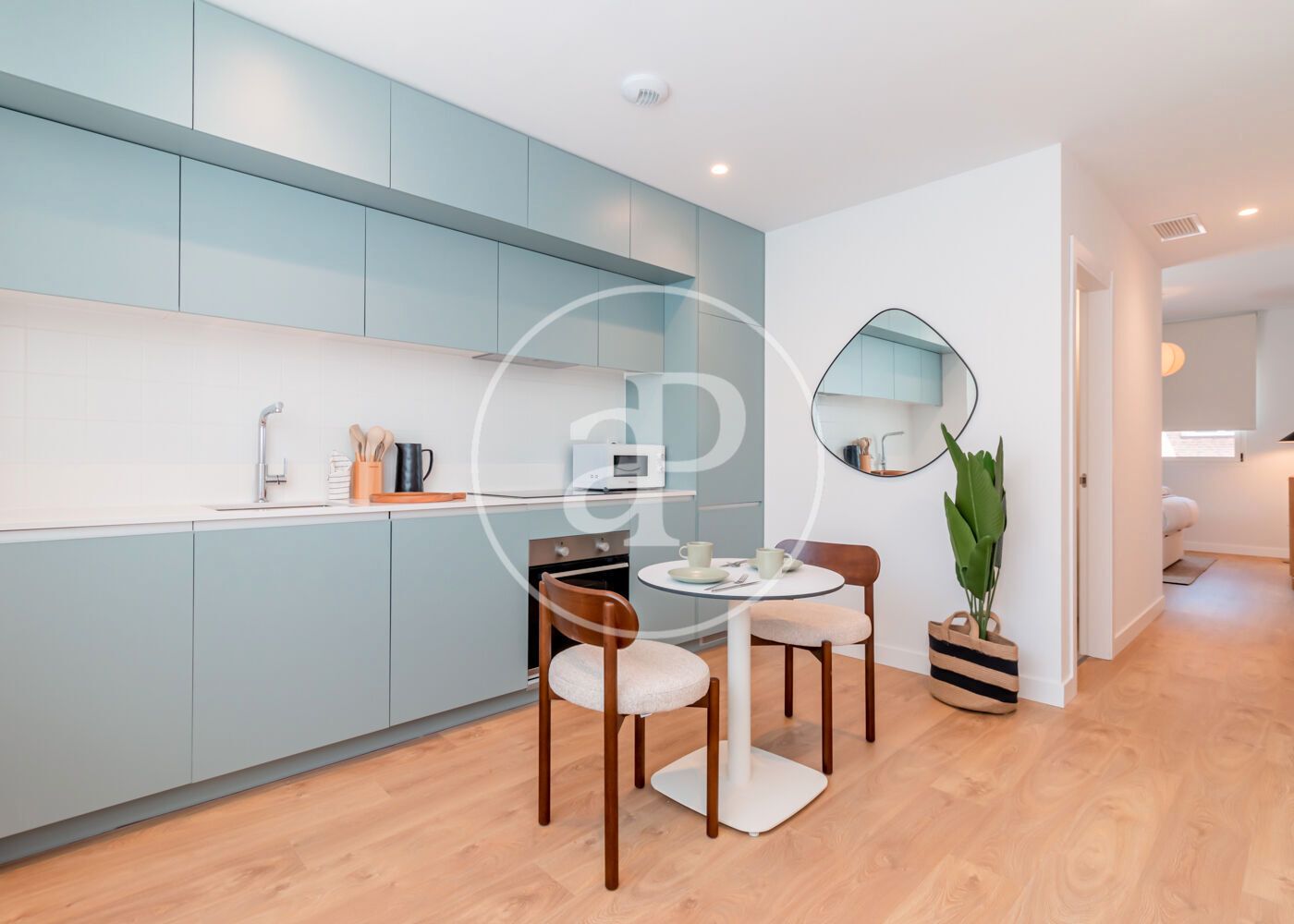 Kitchen of Flat to rent in  Madrid Capital  with Air Conditioner, Heating and Private garden