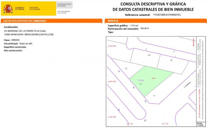 Land for sale in Benicasim / Benicàssim