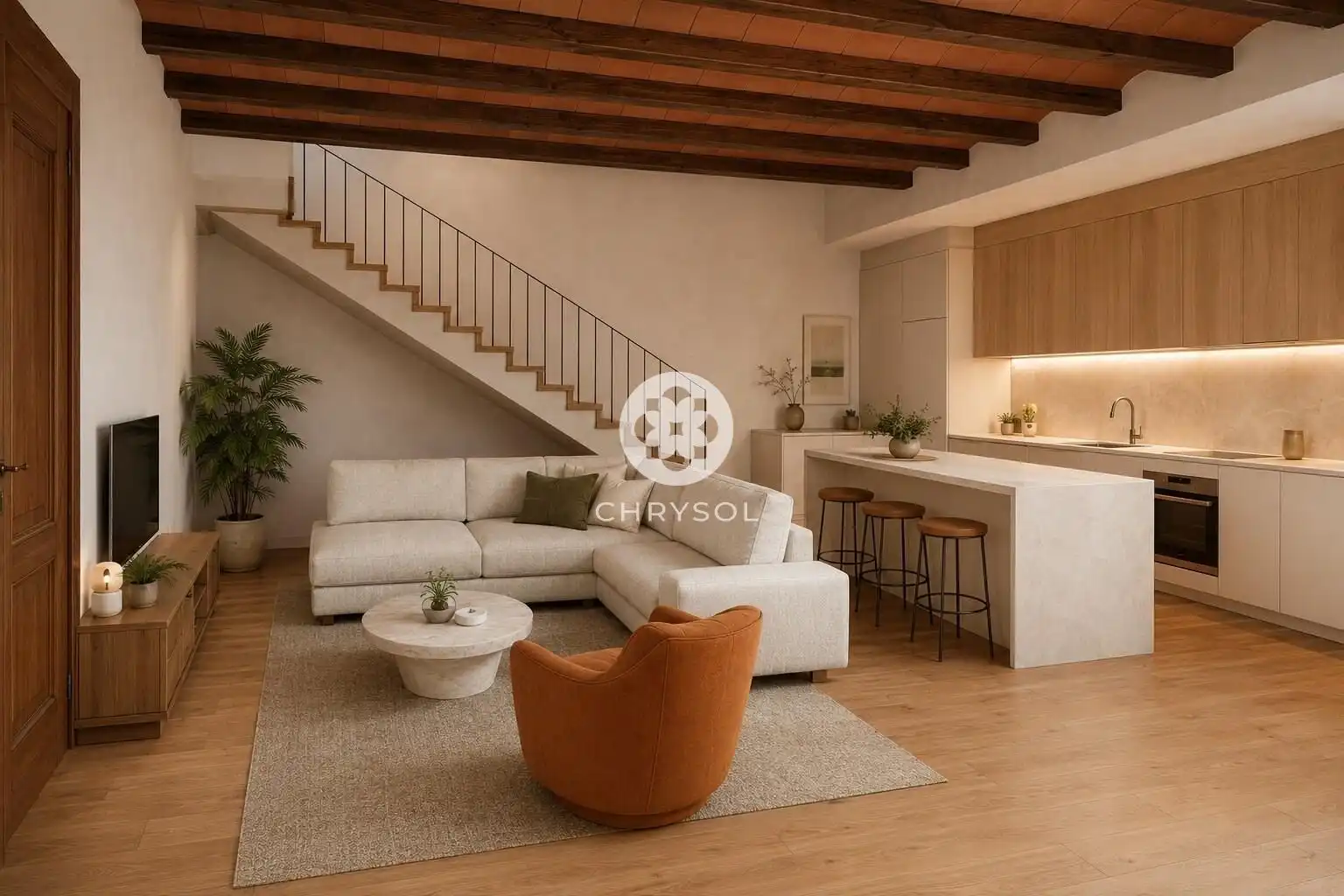 Sala de estar de Casa o chalet en venta en Barcelona con Aire acondicionado y Calefacción