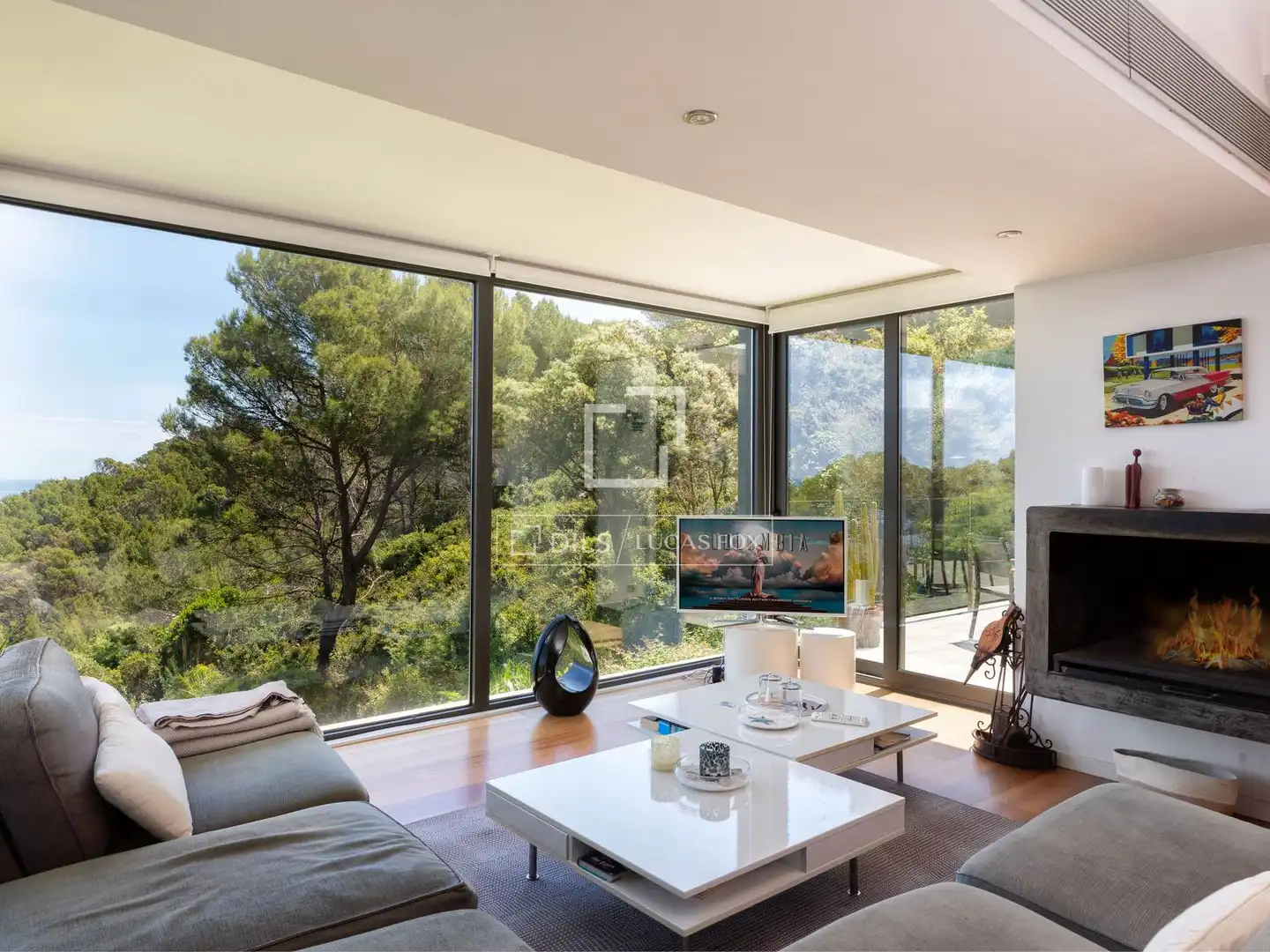 Wohnzimmer von Haus oder Chalet zum Verkauf in Begur mit Klimaanlage, Heizung und Privatgarten