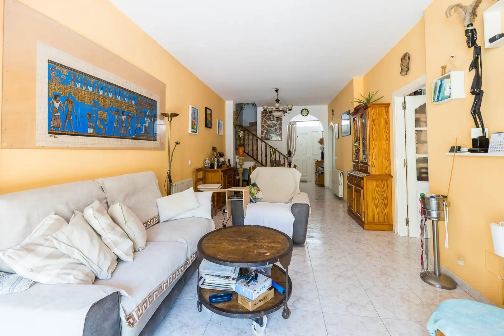 Sala d'estar de Casa adosada en venda en Almazora / Almassora amb Aire condicionat, Calefacció i Terrassa
