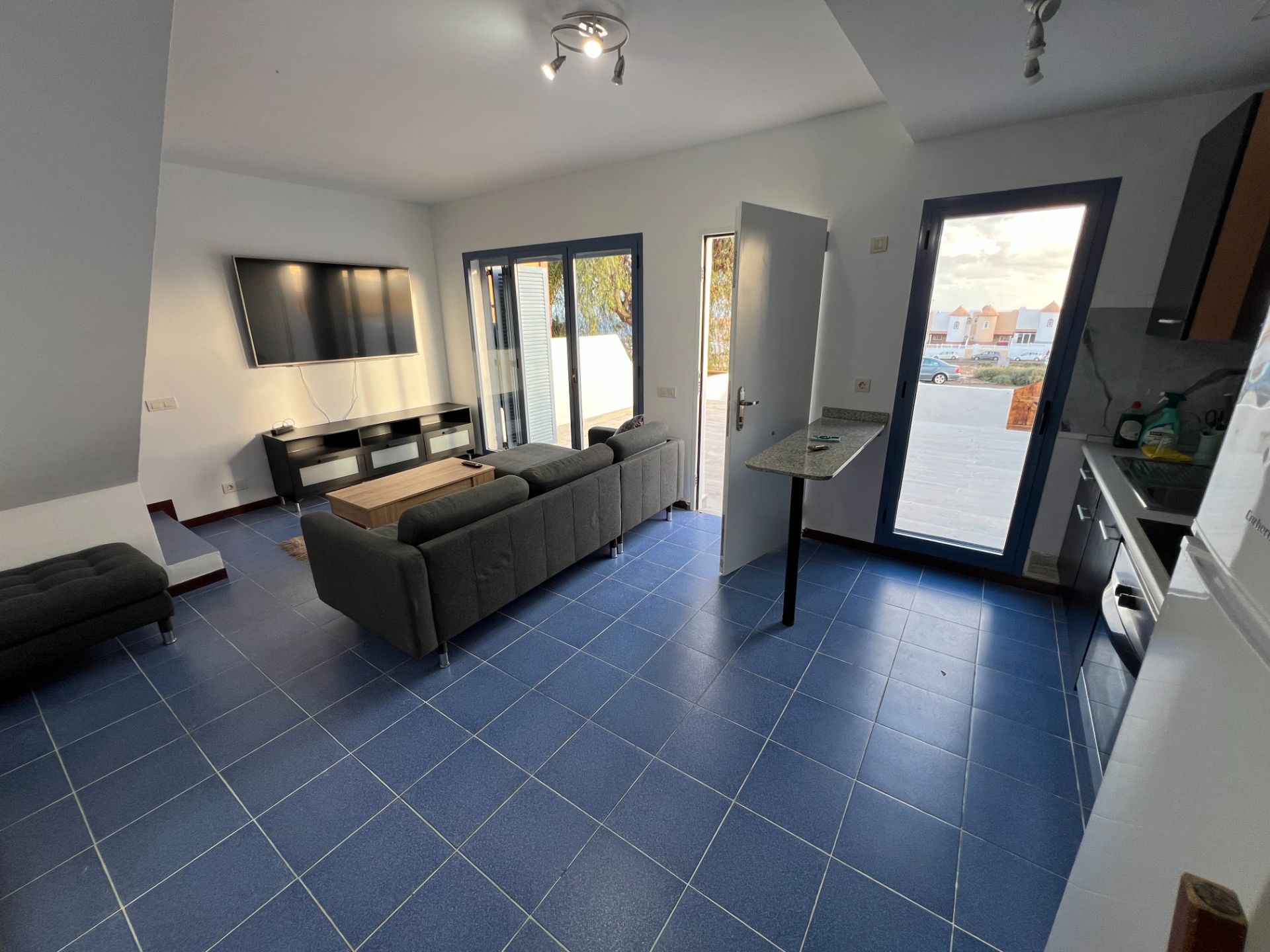 Sala de estar de Casa adosada de alquiler en Antigua con Jardín privado, Terraza y Amueblado