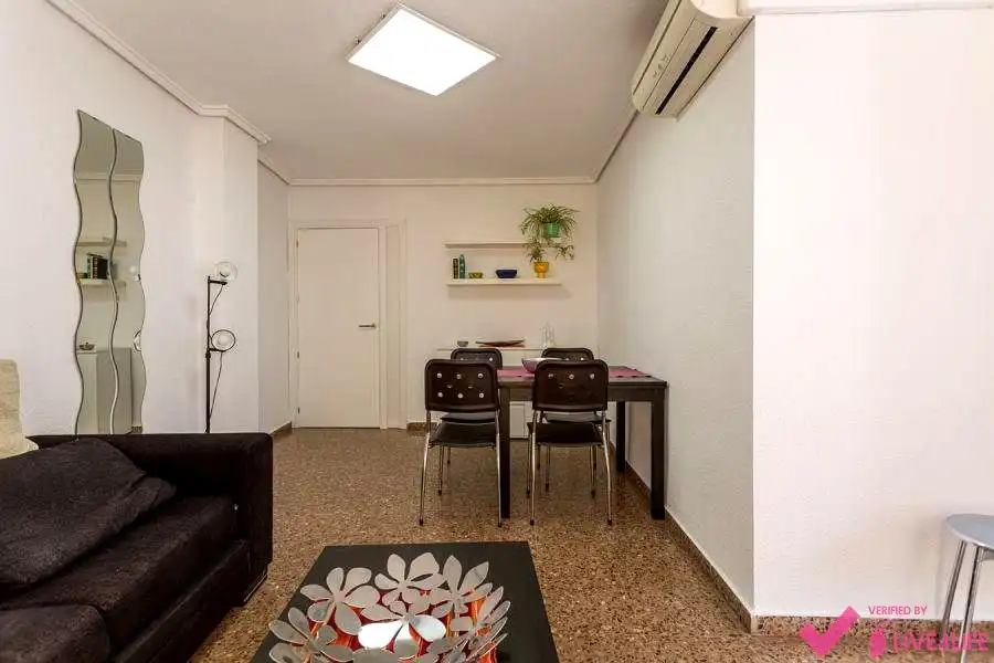 Sala d'estar de Pis de lloguer en Valencia amb Aire condicionat, Terrassa i Moblat