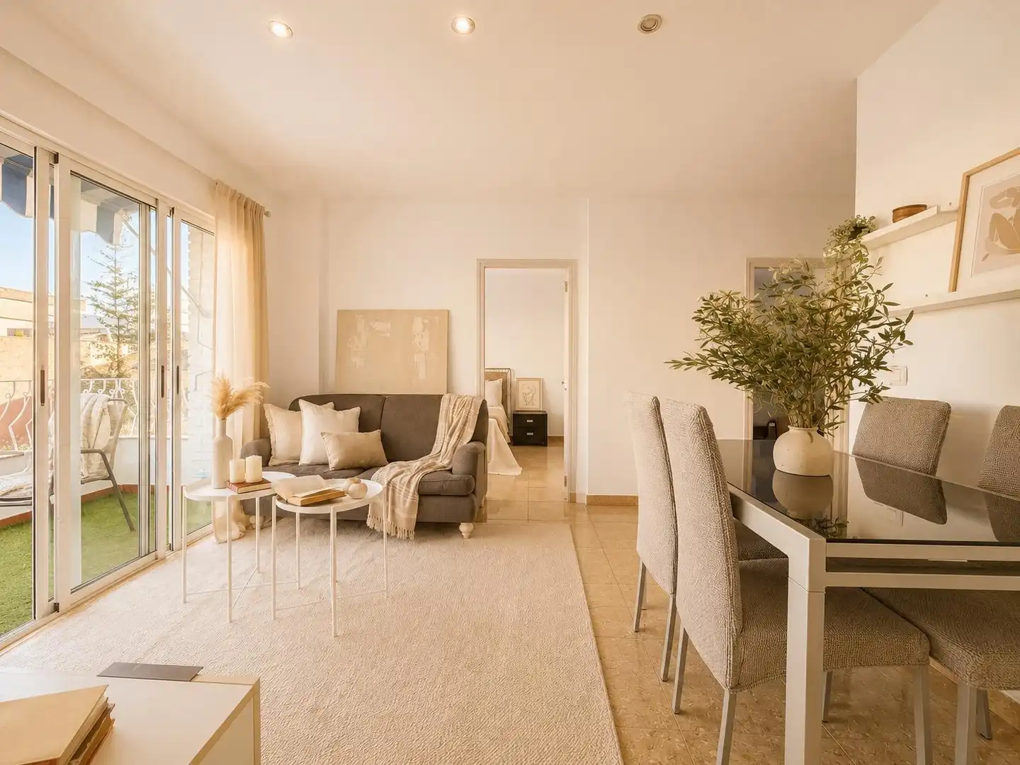 Living room of Flat for rent in Godella  with Air Conditioner, Terrace and Furnished