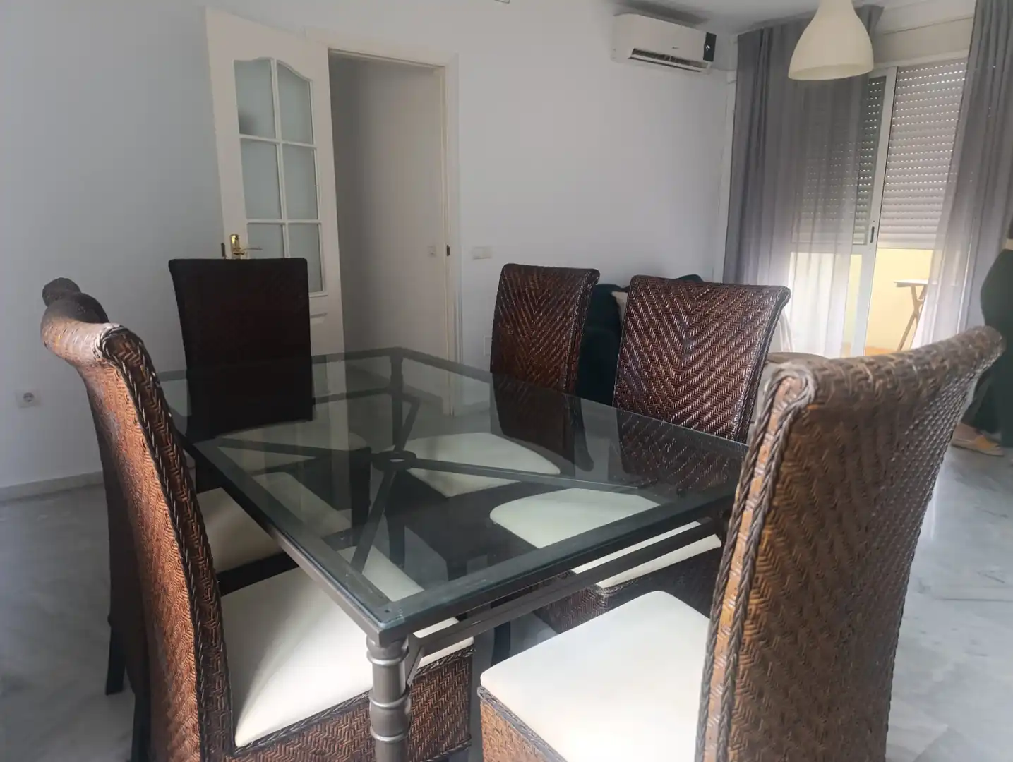 Comedor de Apartamento de alquiler con opción a compra en Málaga con Aire acondicionado, Terraza y Trastero
