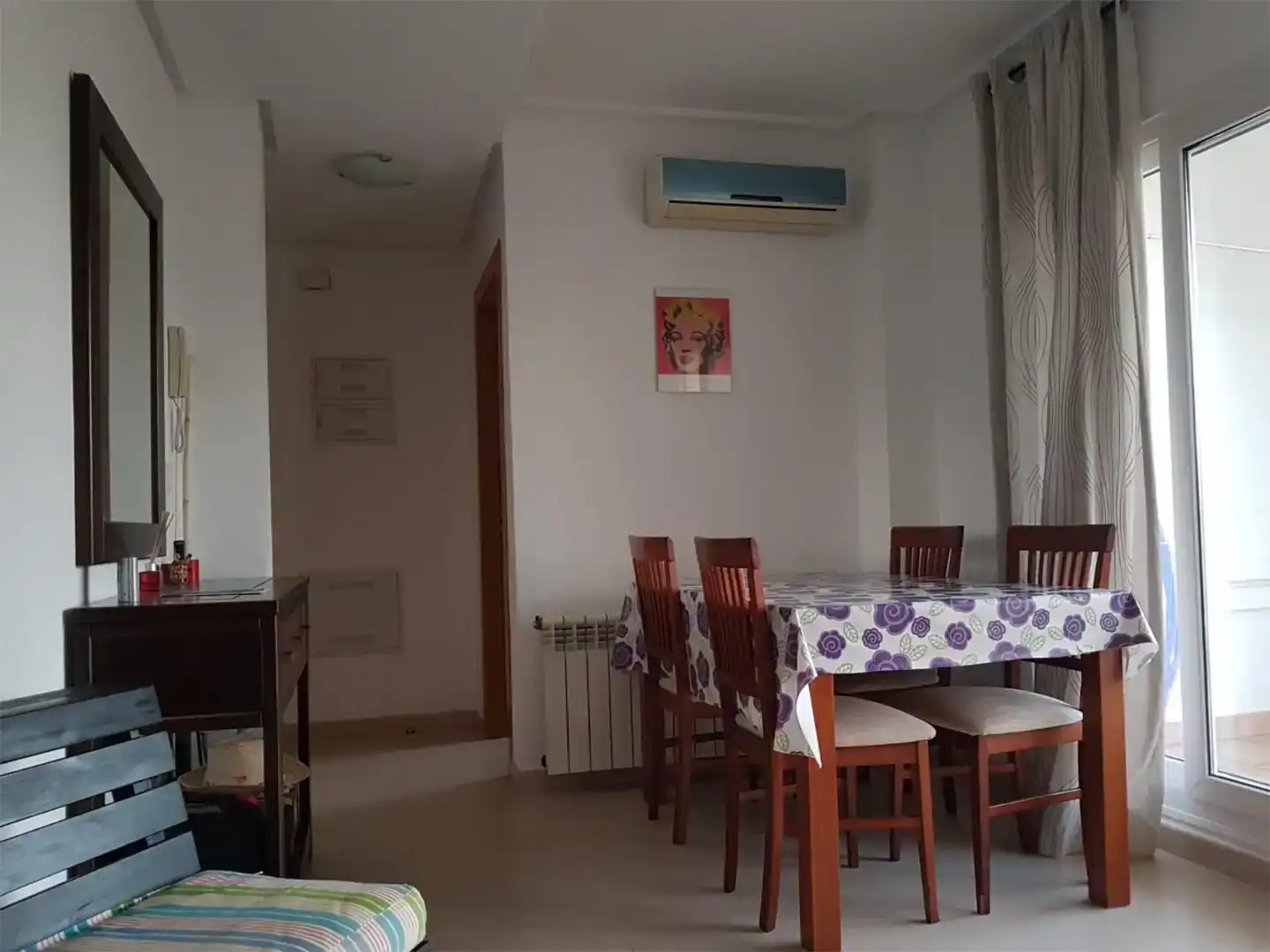 Menjador de Apartament en venda en Murcia amb Aire condicionat, Jardí privat i Parquet