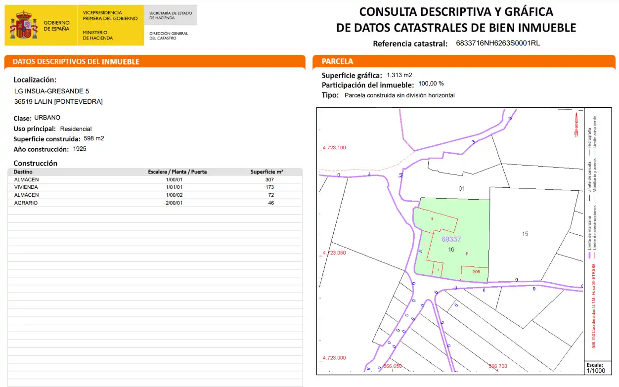 Residencial en venta en Insua-Gresande, Lalín