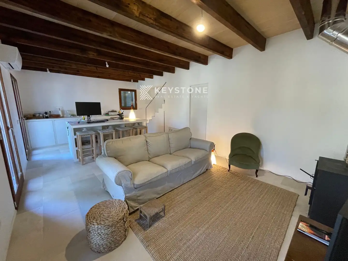 Sala de estar de Casa o chalet de alquiler en Estellencs con Aire acondicionado, Terraza y Amueblado