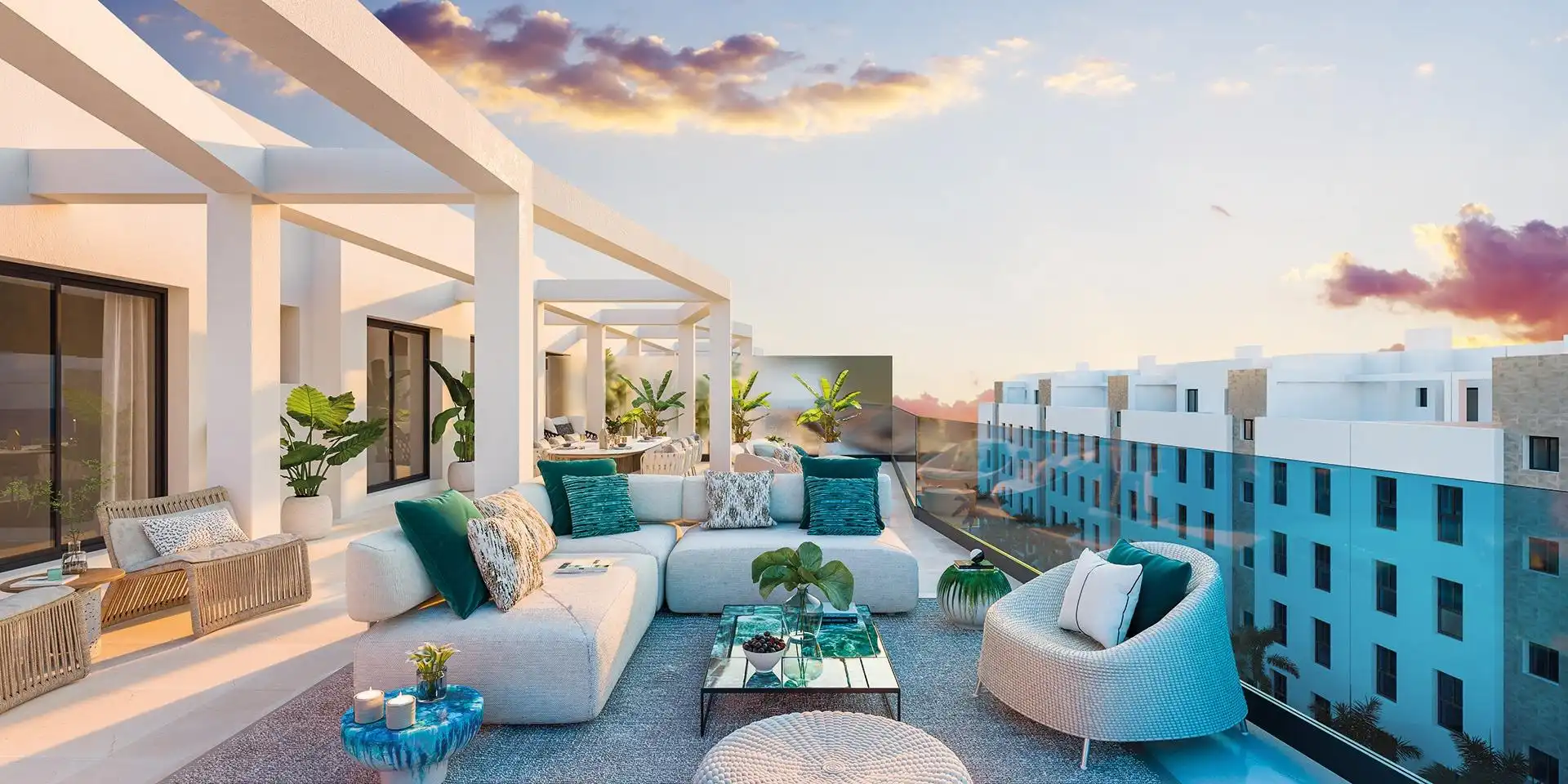Terrasse von Wohnung zum Verkauf in Mijas mit Klimaanlage, Privatgarten und Terrasse