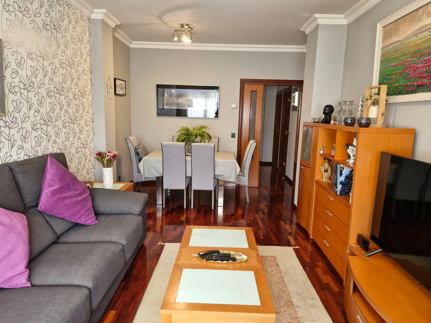 Sala de estar de Piso de alquiler en Derio con Calefacción, Parquet y Amueblado