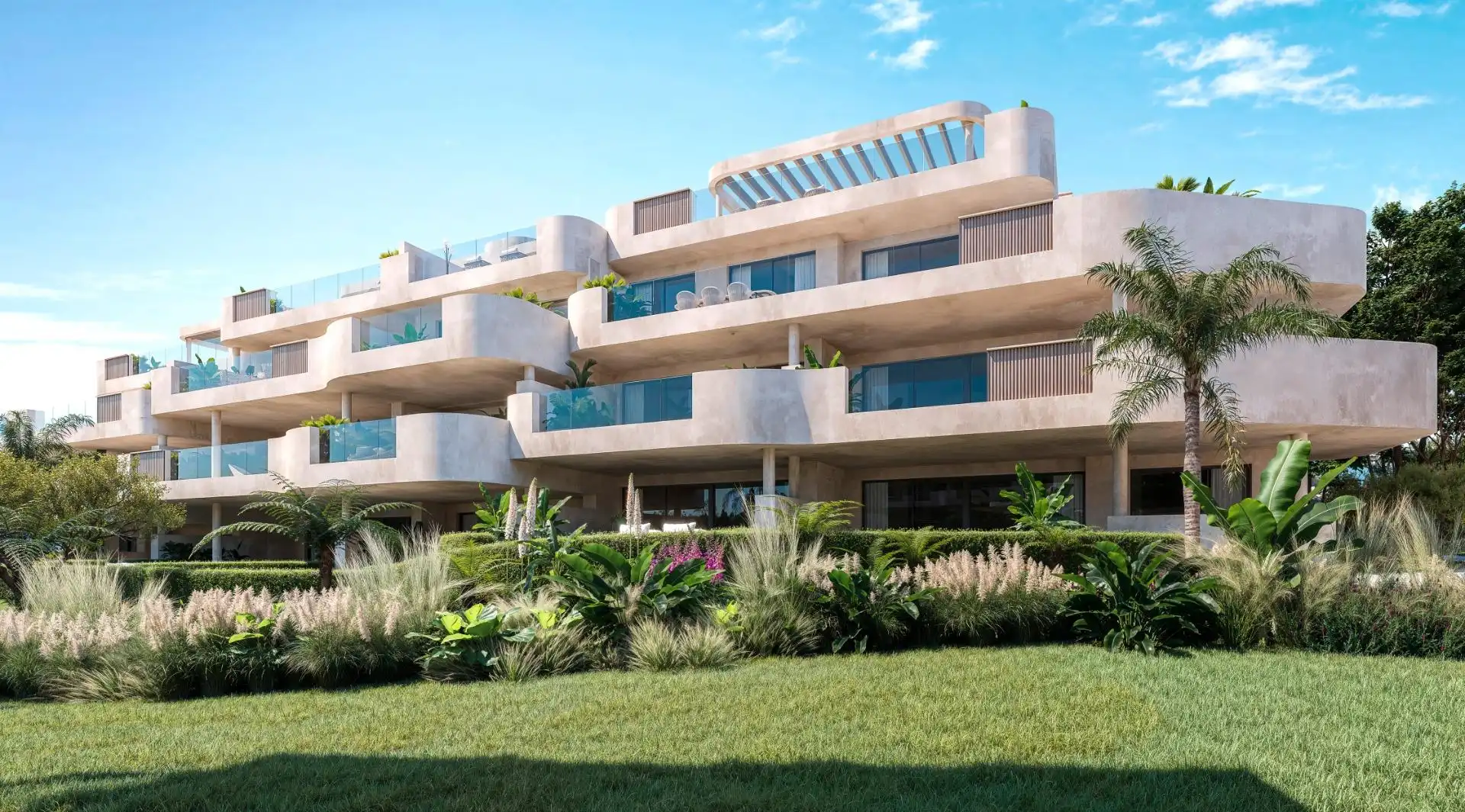 Vista exterior de Ático en venta en Estepona con Aire acondicionado, Jardín privado y Terraza