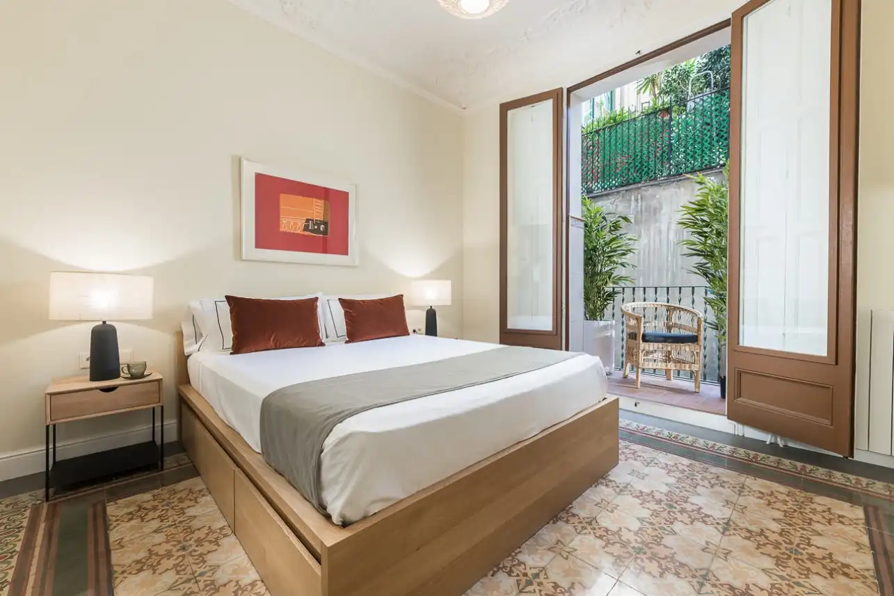 Habitación de Apartamento de alquiler en Barcelona con Aire acondicionado, Calefacción y Amueblado