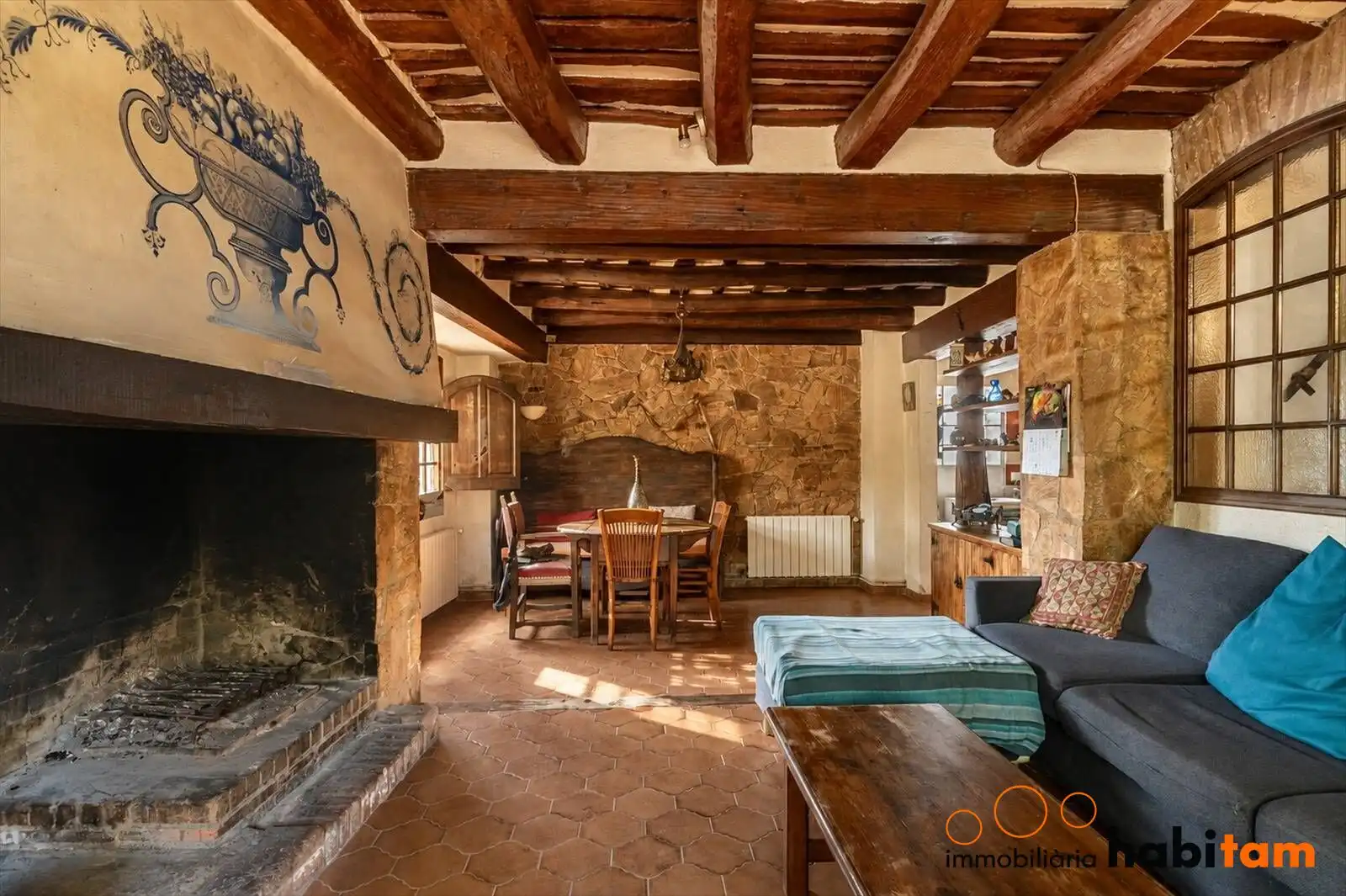 Comedor de Finca rústica en venta en Sils con Aire acondicionado, Calefacción y Jardín privado