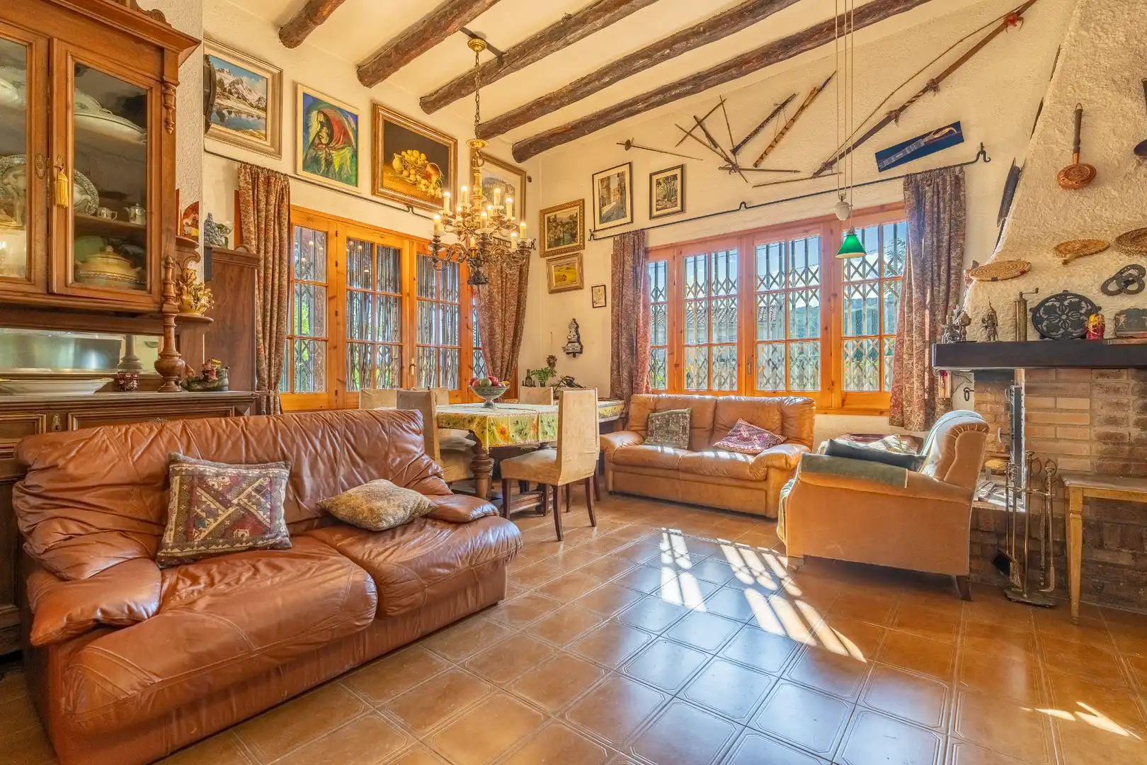 Sala d'estar de Casa o xalet en venda en Les Borges del Camp amb Calefacció, Jardí privat i Terrassa