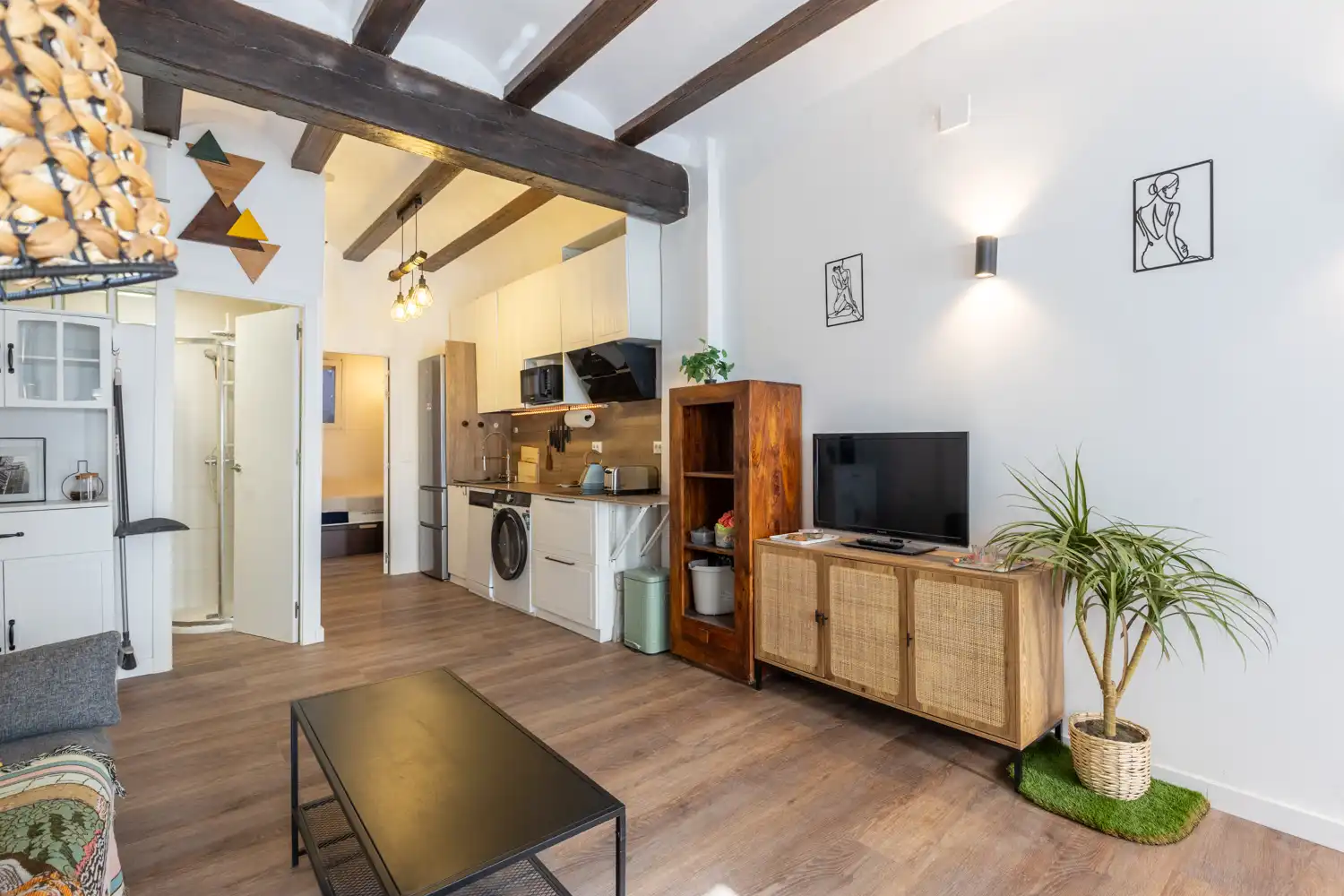 Wohnzimmer von Wohnung zur Miete in Valencia mit Klimaanlage, Heizung und Parkett