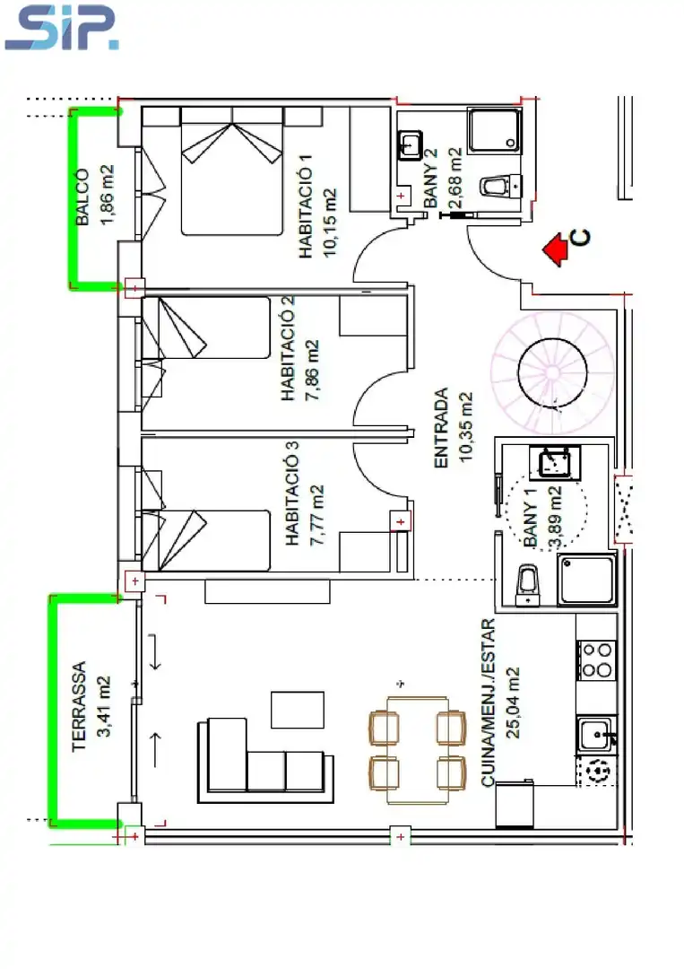 Ático en venta en Santa Margarida I Els Monjos con Parquet, Terraza y Balcón