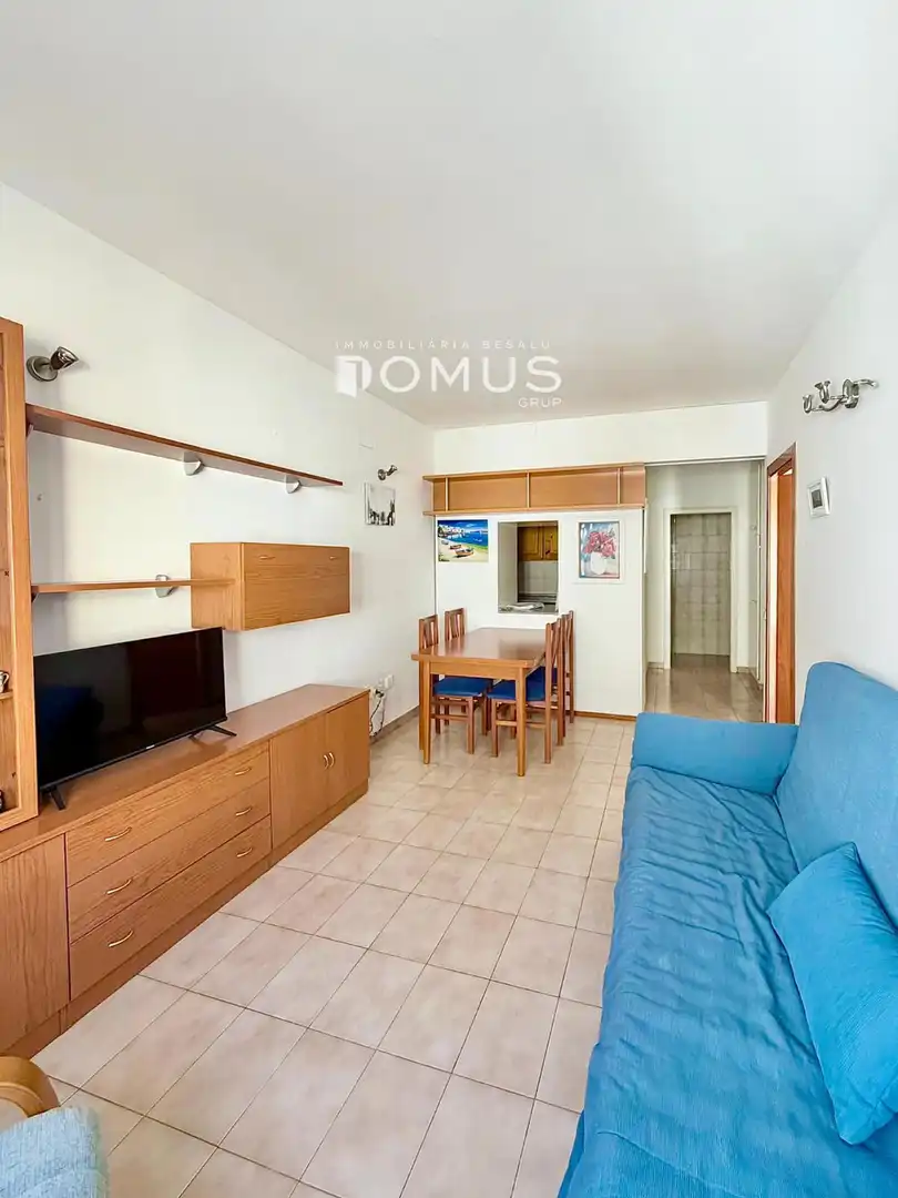 Wohnzimmer von Wohnung zur Miete in L'Escala mit Klimaanlage, Heizung und Terrasse