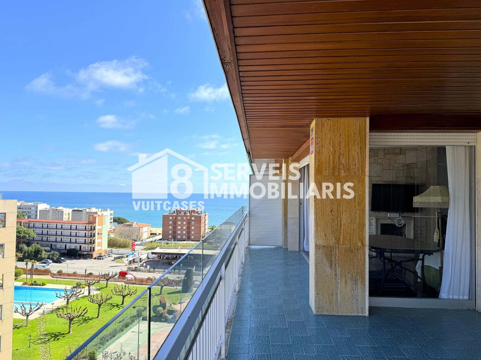 Terrasse von Wohnung zum Verkauf in Sant Vicenç de Montalt mit Heizung, Privatgarten und Terrasse