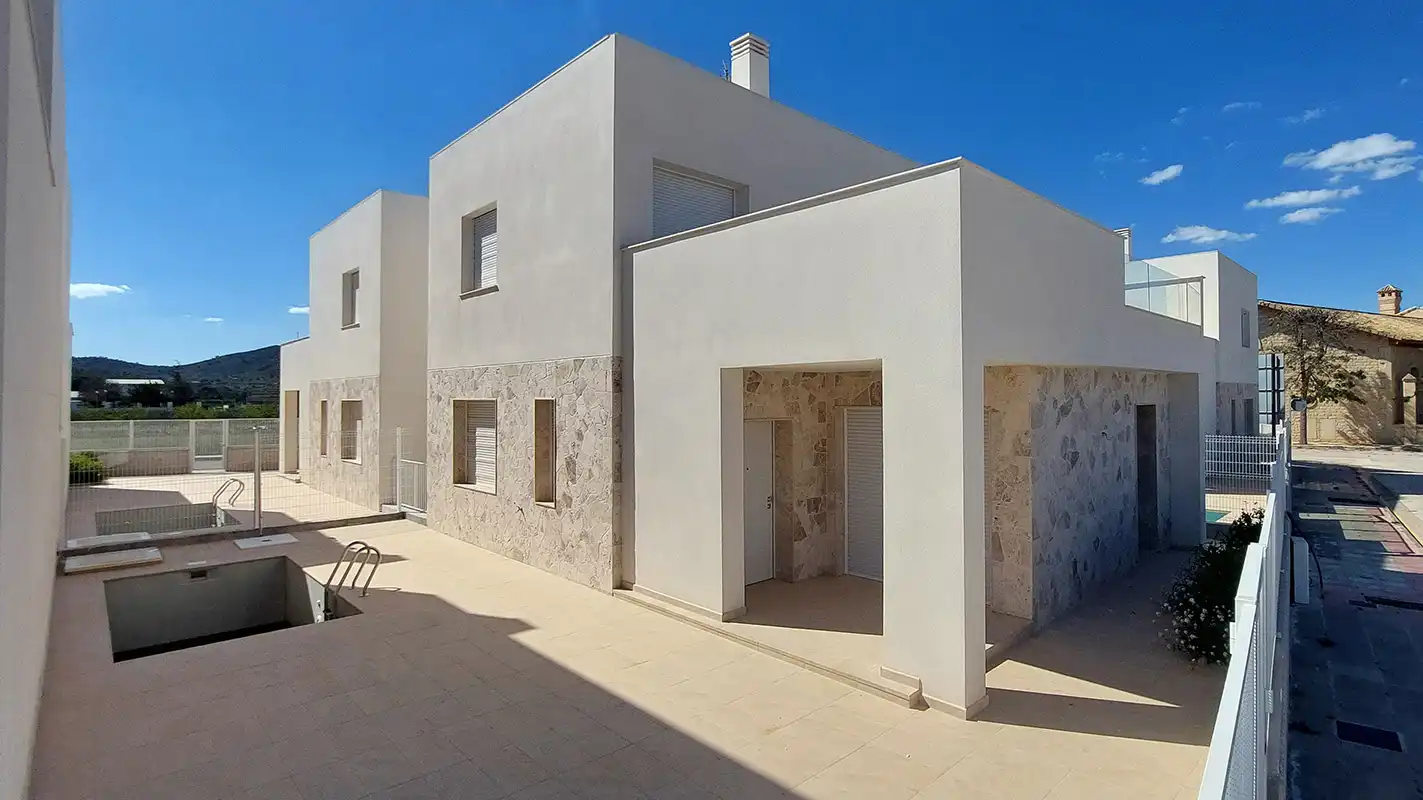 Vista exterior de Casa o chalet en venta en Hondón de las Nieves / El Fondó de les Neus con Aire acondicionado, Calefacción y Jardín privado