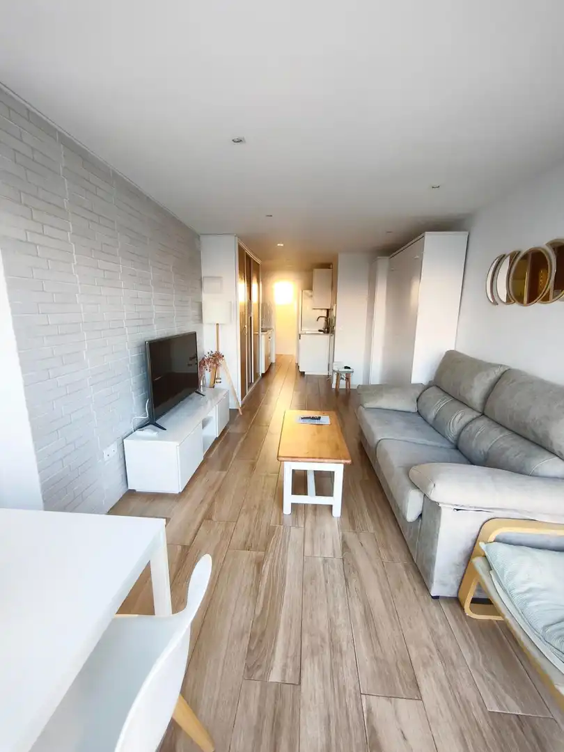 Sala de estar de Apartamento en venta en Alicante / Alacant con Piscina comunitaria